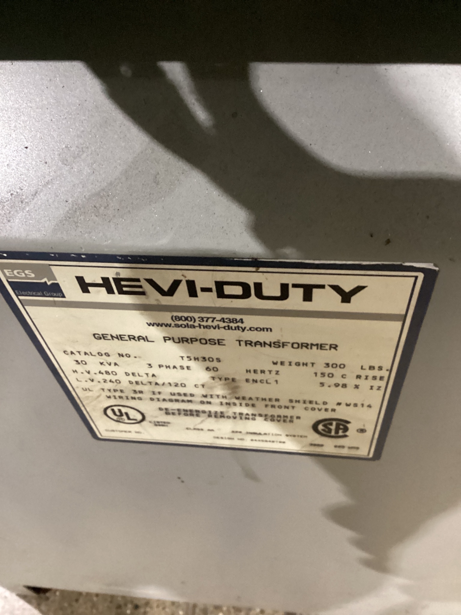 HEVI-DUTY T5H30S GENERAL PURPOSE TRANSFORMERS USED 4