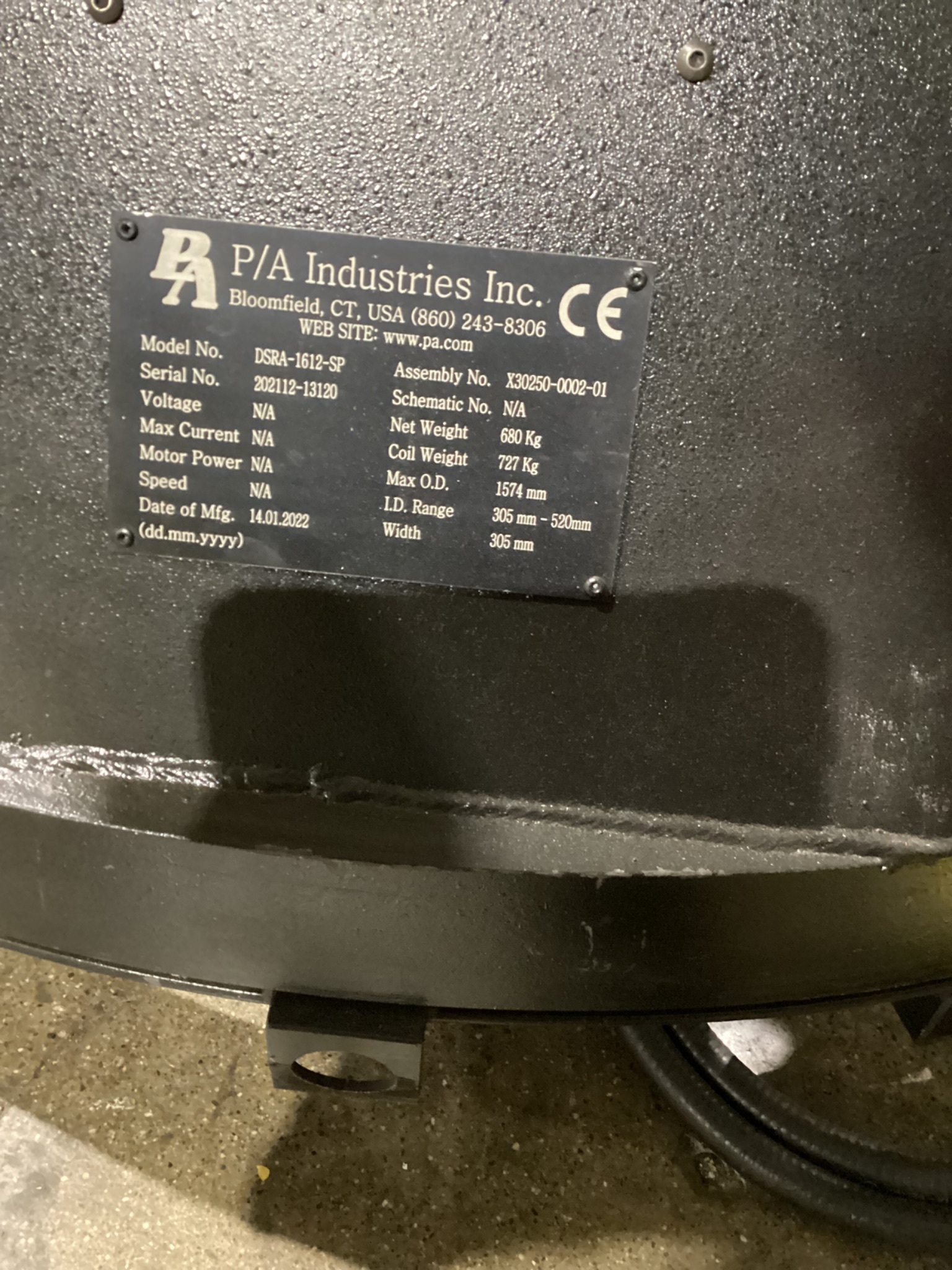 PA INDUSTRIES DRSA-1612-SP W/ SSP89-SP & Straightener PPR-220M CONTROLLER USED 12