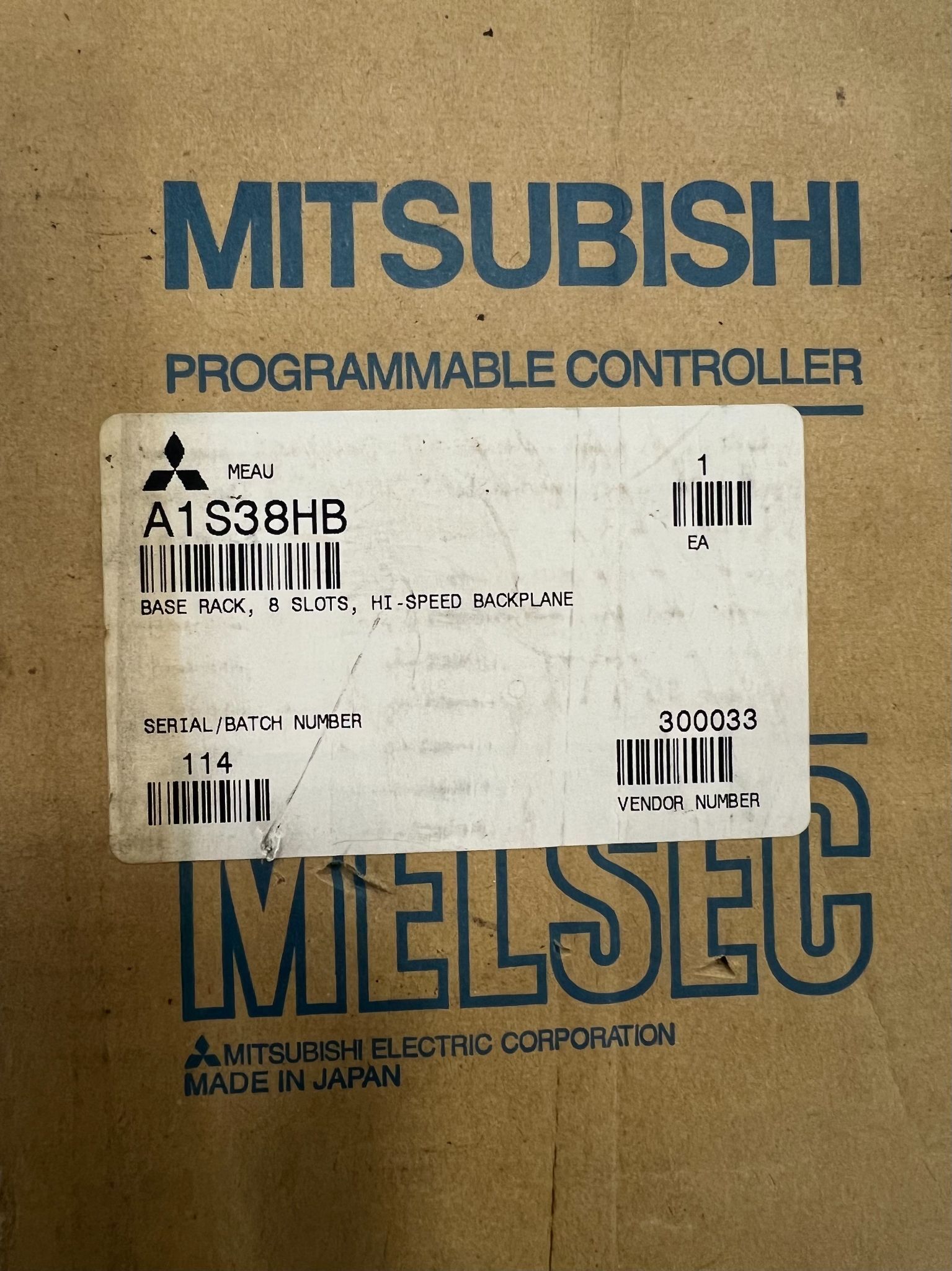 MITSUBISHI A1S38HB SLOT RACK NEW 2