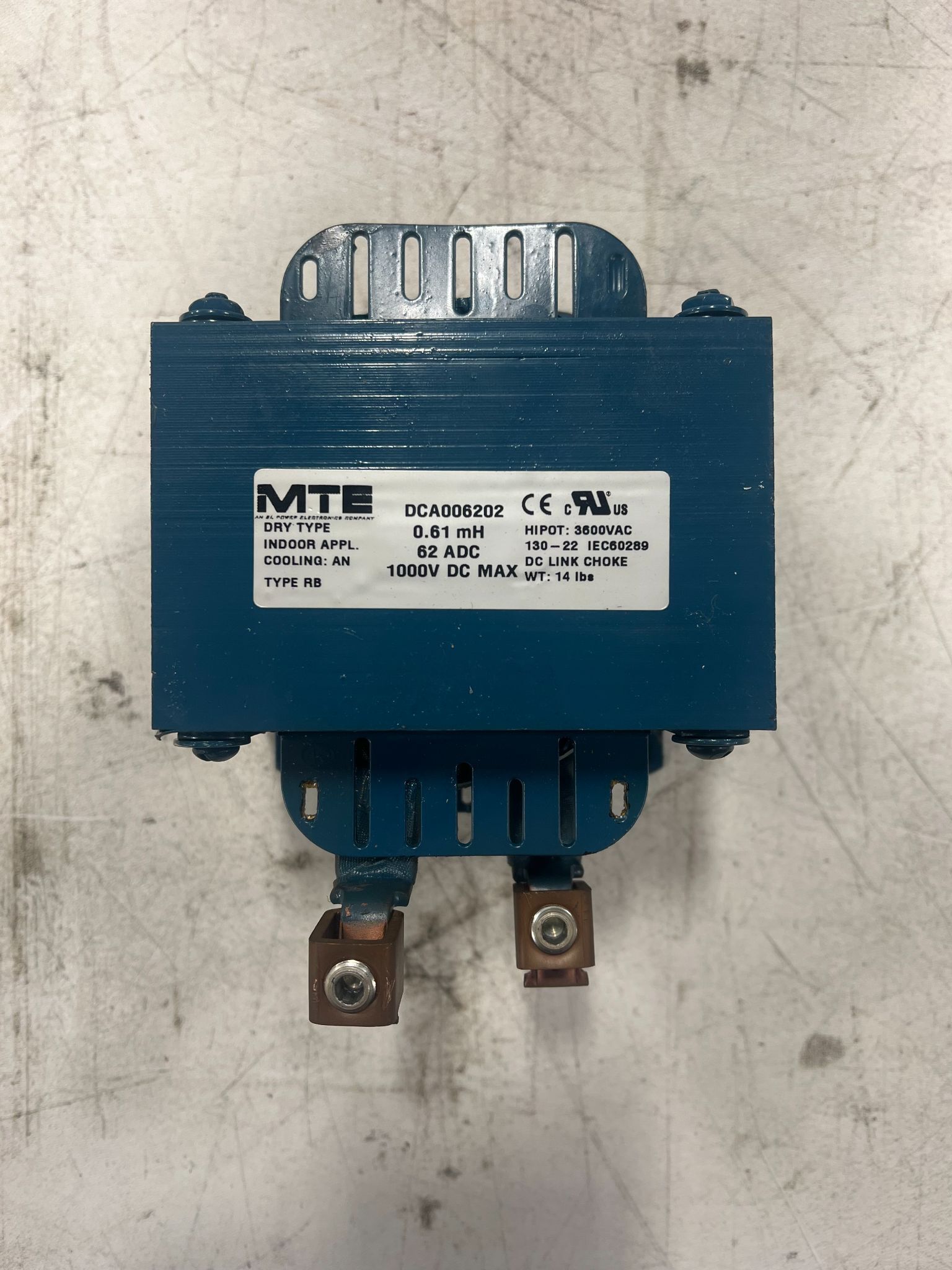 MTE DCA006202 TRANSFORMER TYPE RB .61 Mh USED 3