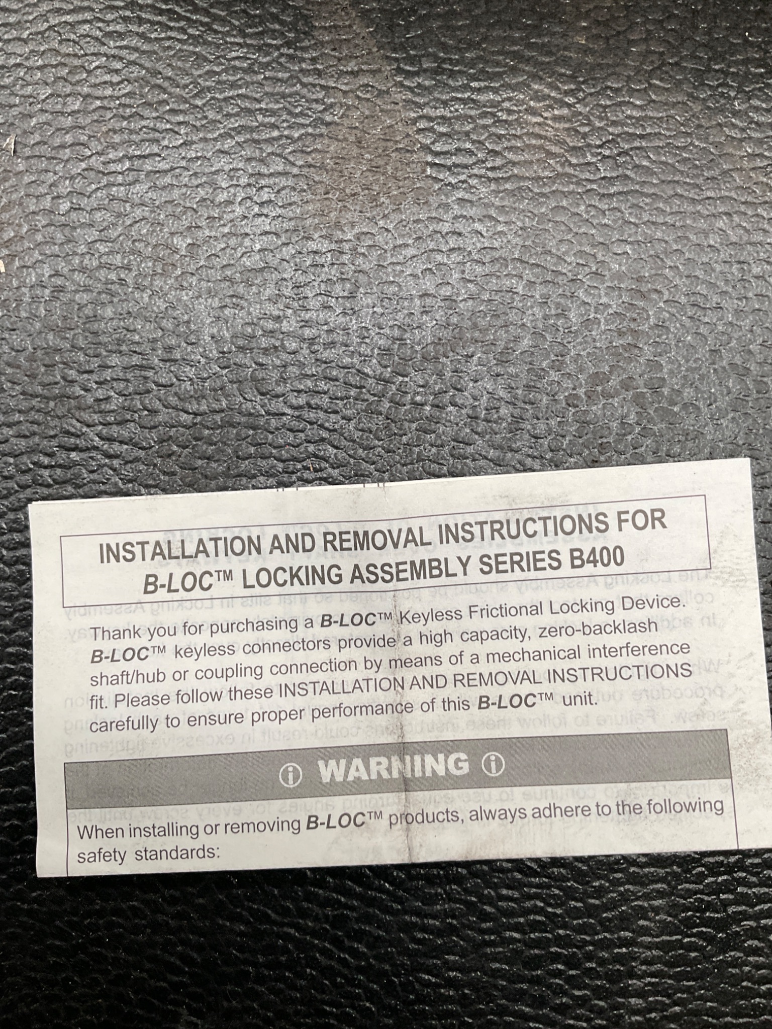B-LOC SERIES B400 100x145mm Shaft Locking Device NEW 4