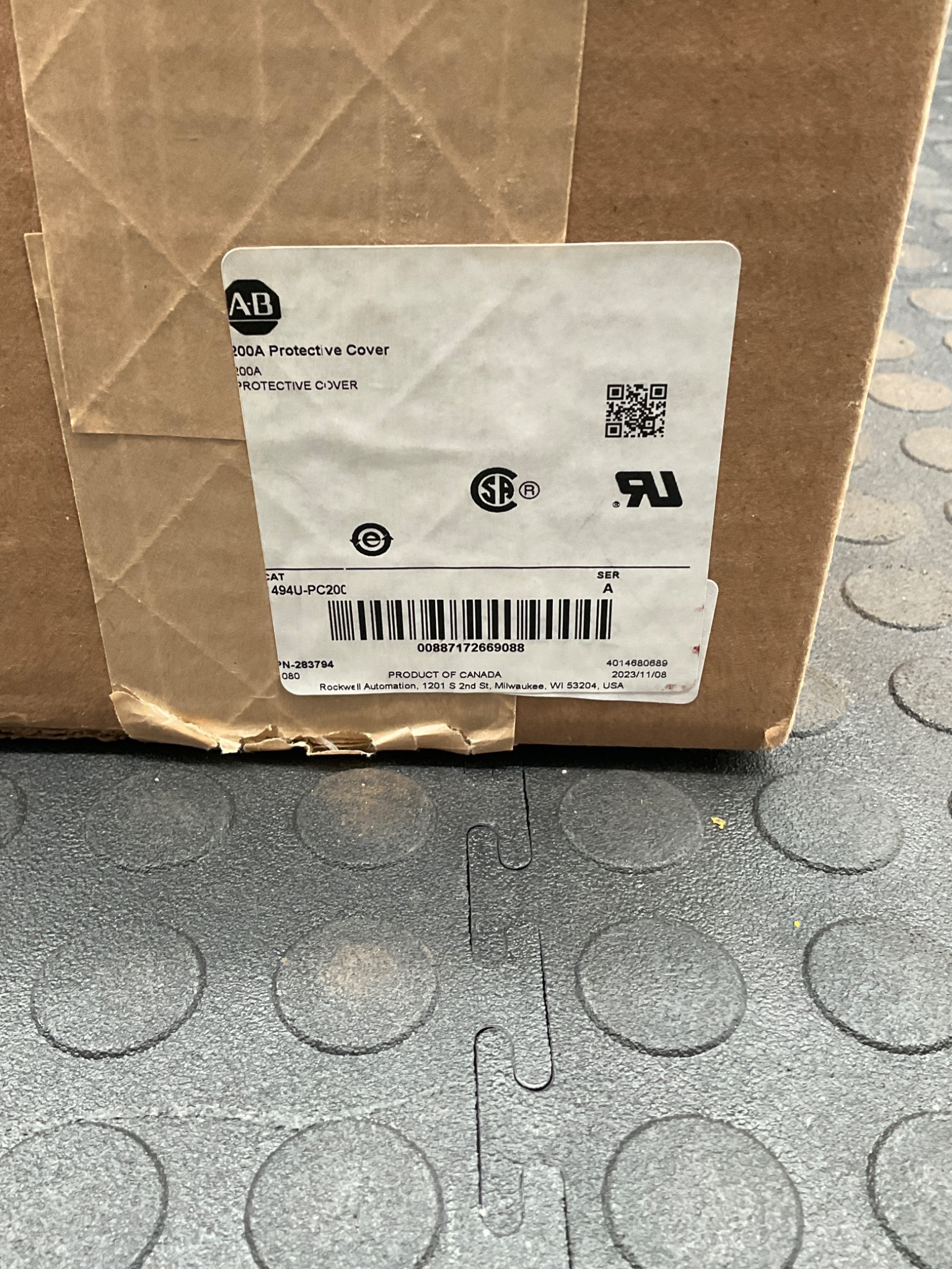 ALLEN BRADLEY 1494U-PC200 200A Disconnect Protective Cover NEW 1