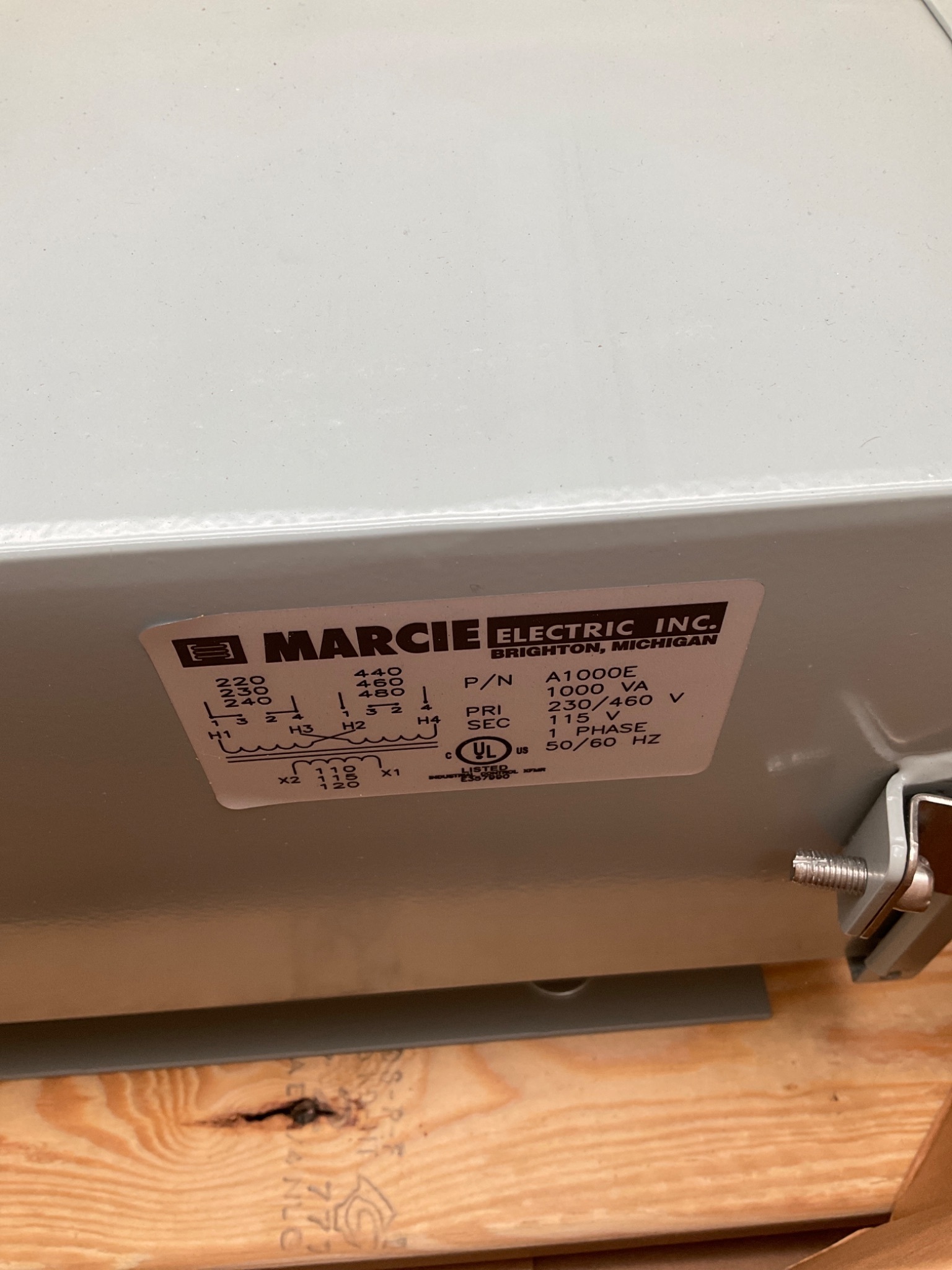 MARCIE ELECTRIC A1000E 1KVA Transformer 230/460V - 115V NEW 2