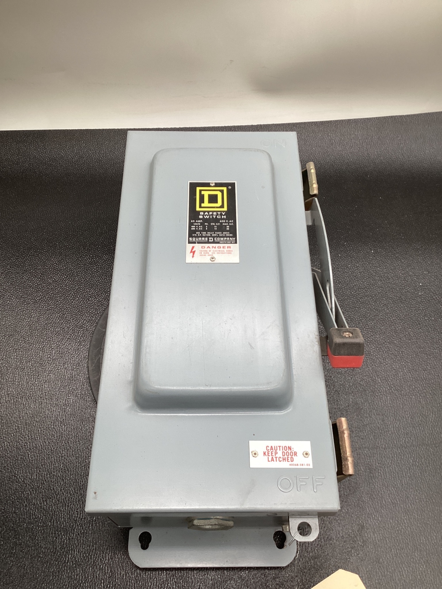 SQUARE D H362AWK 60A 600V 3P Fused Safety Switch USED 0