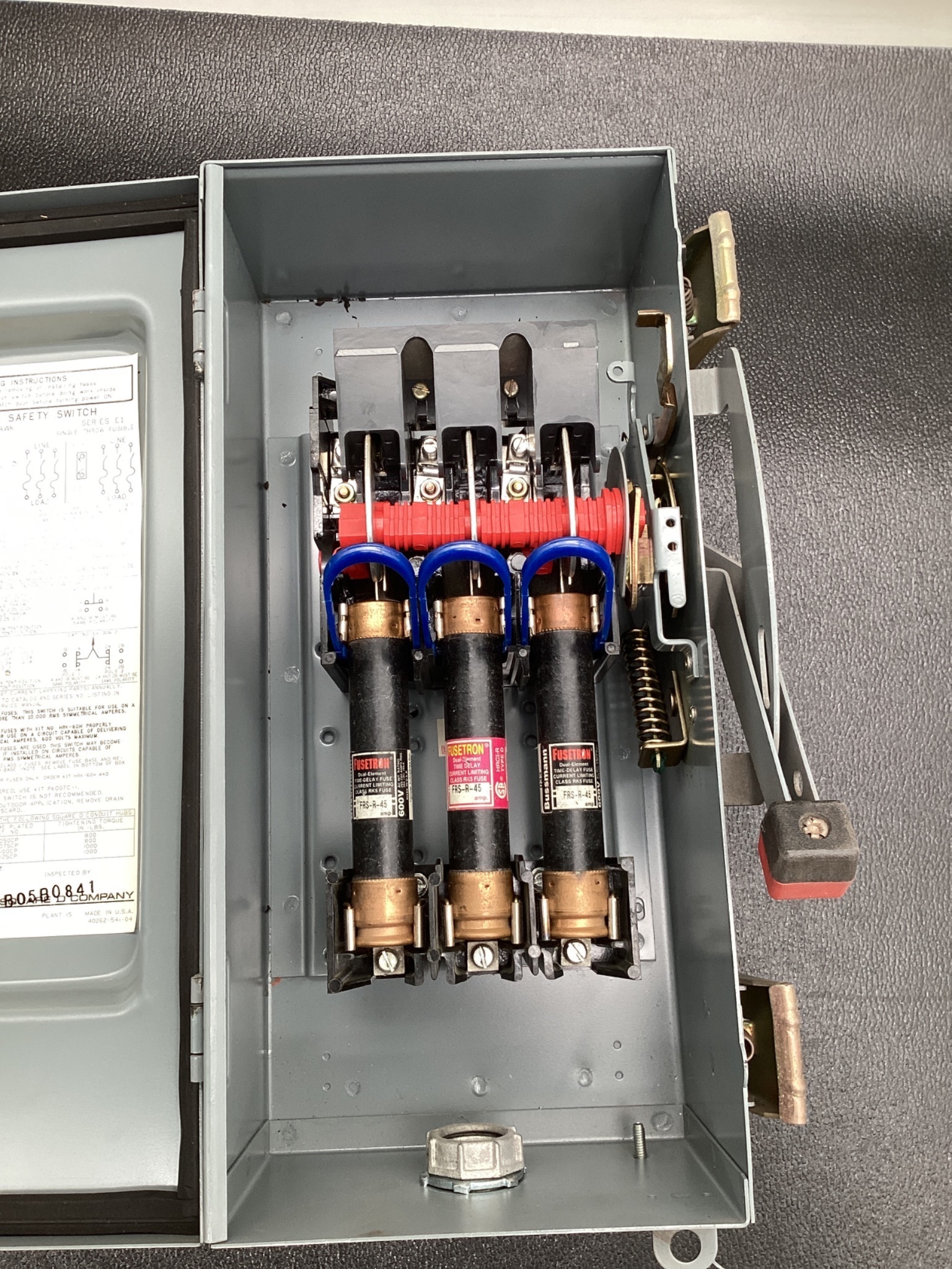 SQUARE D H362AWK 60A 600V 3P Fused Safety Switch USED 5
