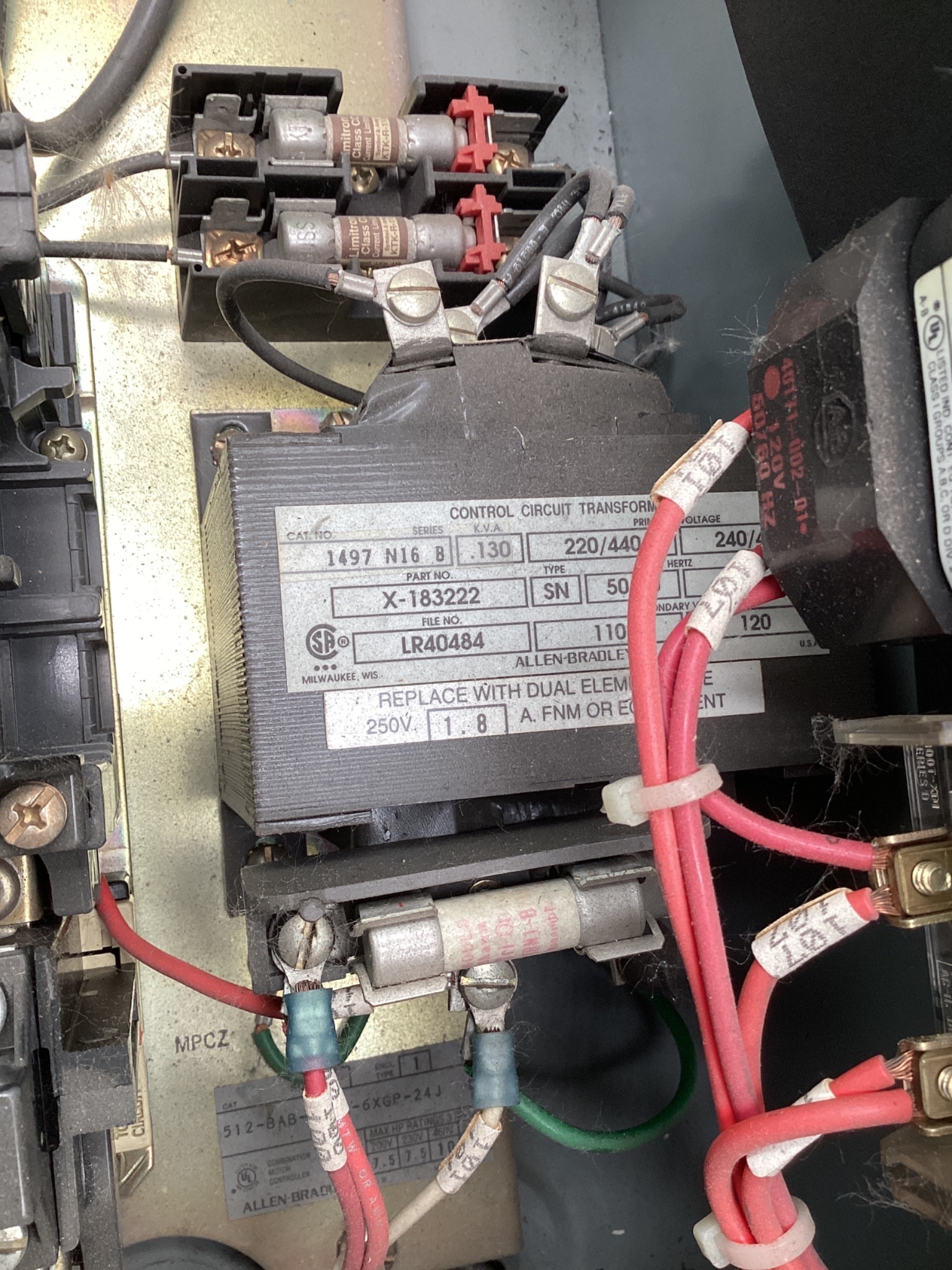ALLEN BRADLEY BULLETIN 512 Combination Controller with Transformer USED 5