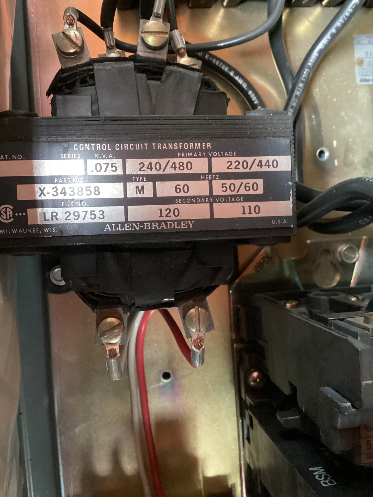 ALLEN BRADLEY 512-M/A25981 Combination Motor Starter USED 5