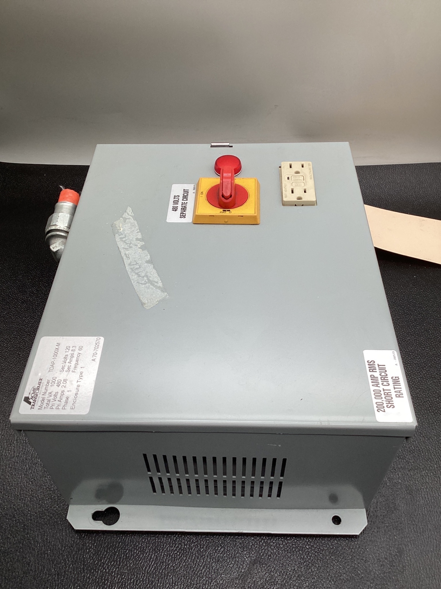 ACME TDAP-1000X-M 1KVA Transformer Disconnect USED 1