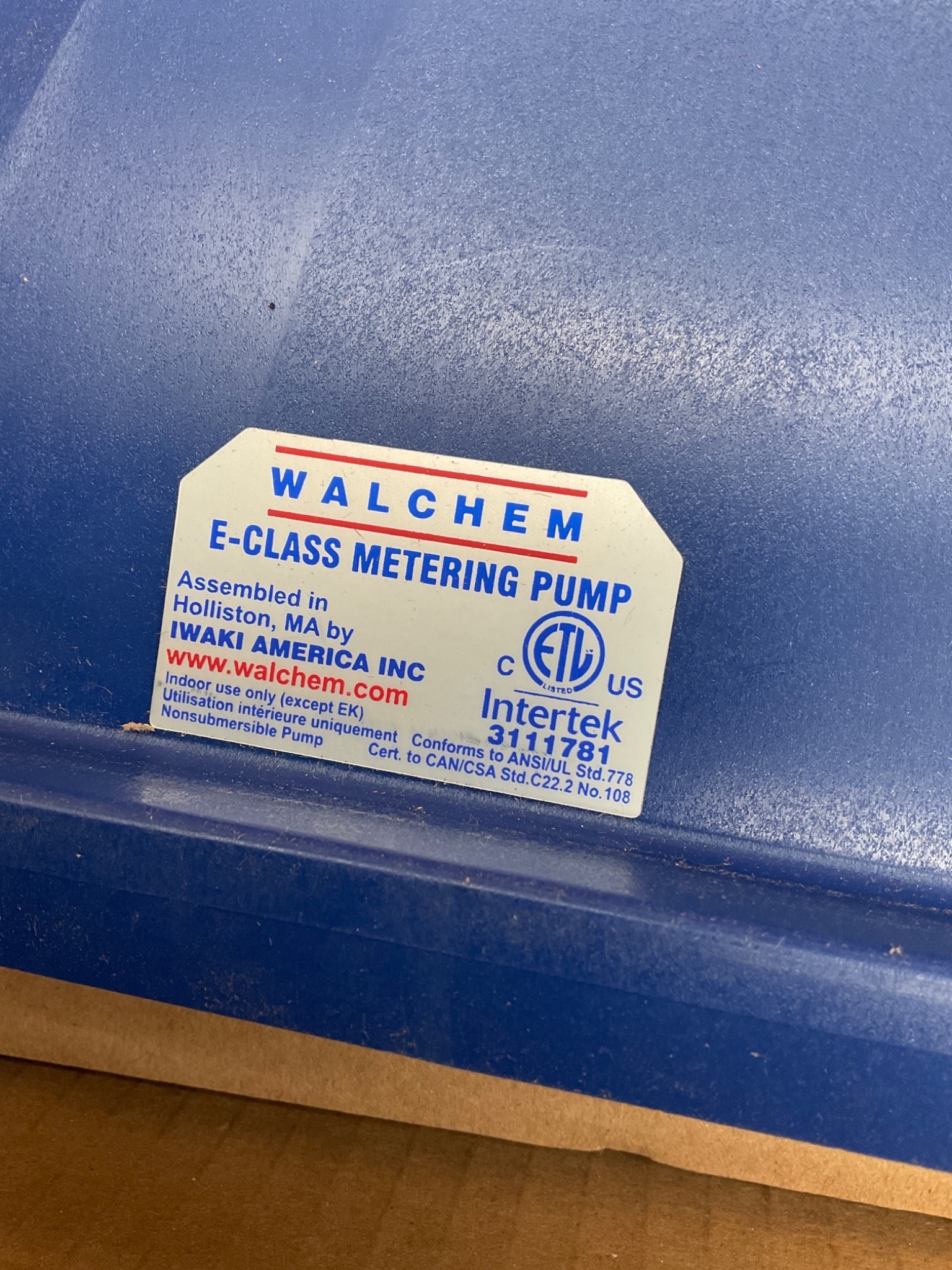 WALCHEM EHE31E1-FCT Chemical Metering Pump NEW 2