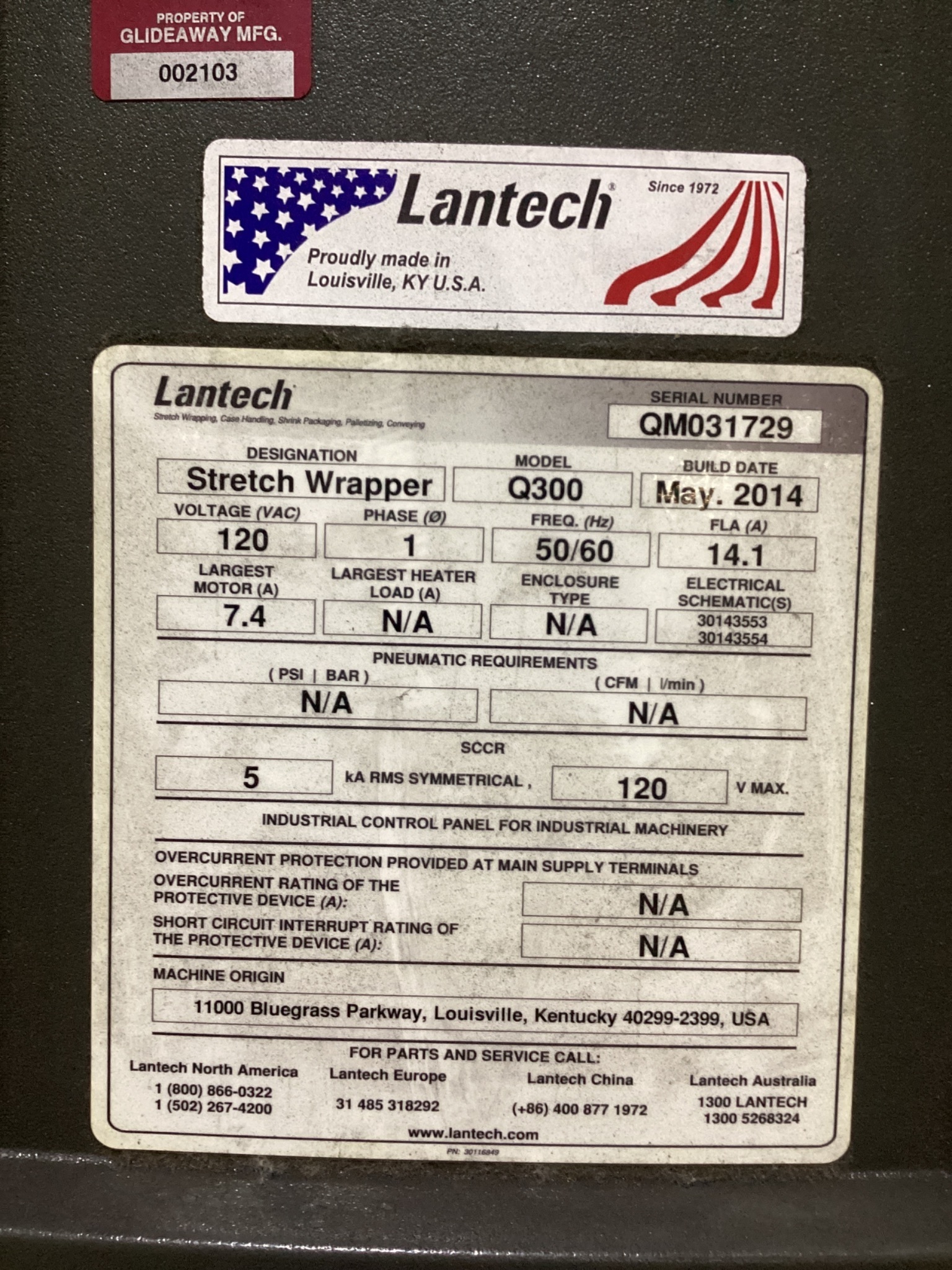 LANTECH Q-300 Semi-Automatic Stretch Wrapper USED 1