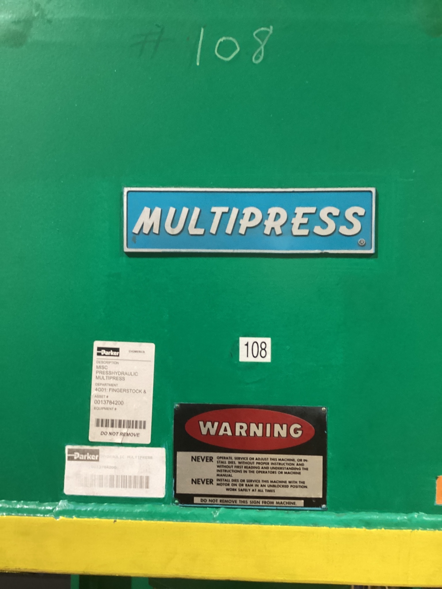 ABEX DENISON FH20-2 OHC304SSHWIC280CR6302 20T Hydraulic Multipress USED 1