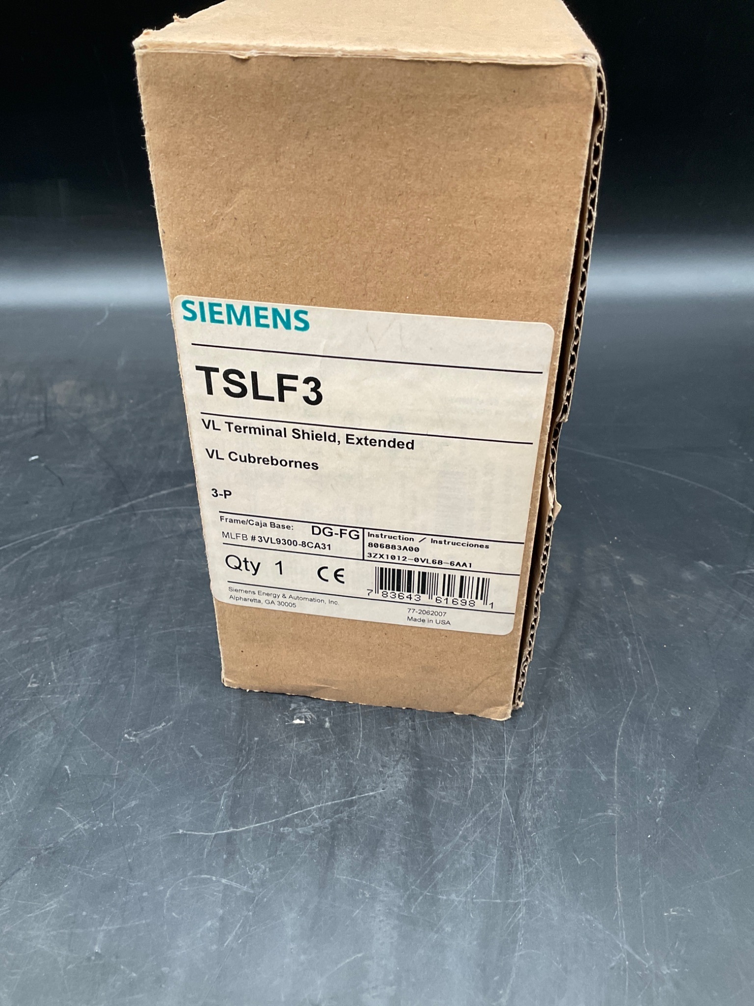 SIEMENS TSLF3 Terminal Shield Extended 3-Pole VL Frame NEW 1