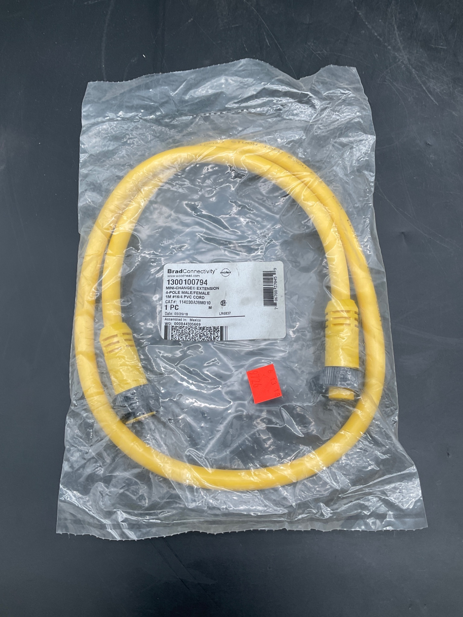 BRAD CONNECTIVITY 114030A38M010 Mini-Change Cordset 4-Pin 1M NEW 1