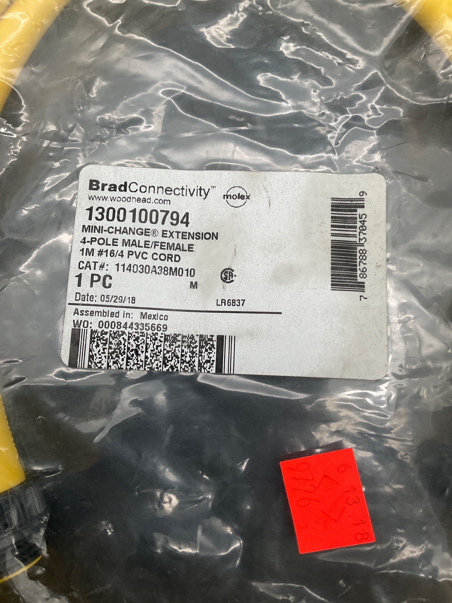 BRAD CONNECTIVITY 114030A38M010 Mini-Change Cordset 4-Pin 1M NEW 2