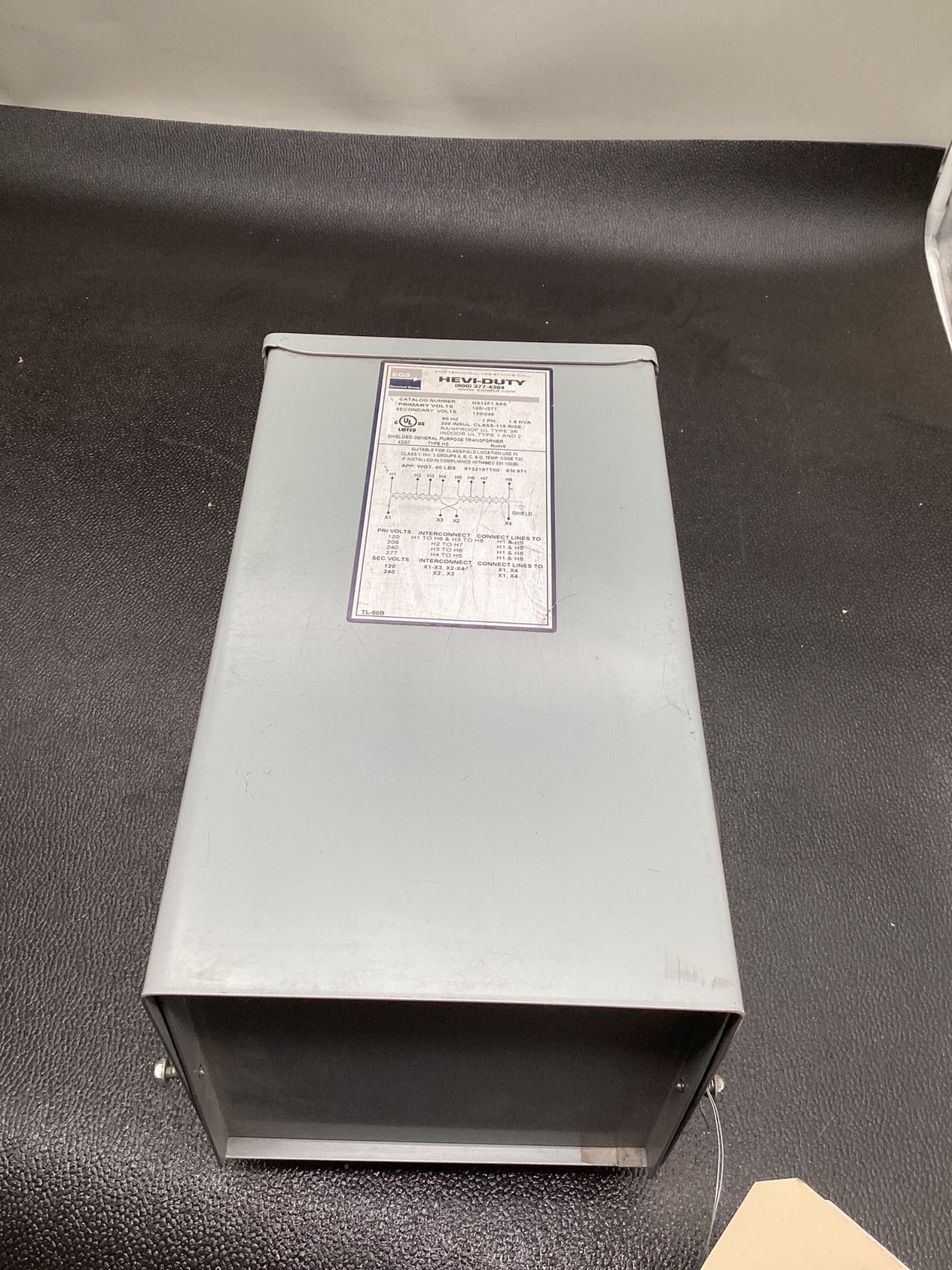 SOLAHD HS12F1.5AS 1.5 KVA Industrial Transformer USED 0