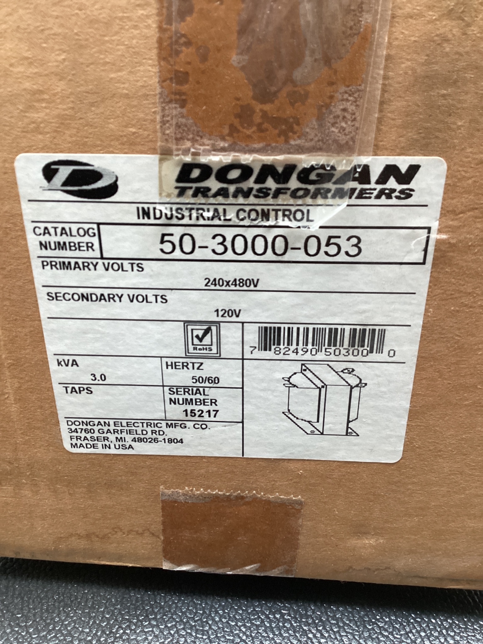 DONGAN 50-3000-053 Industrial Control Transformer NEW 4