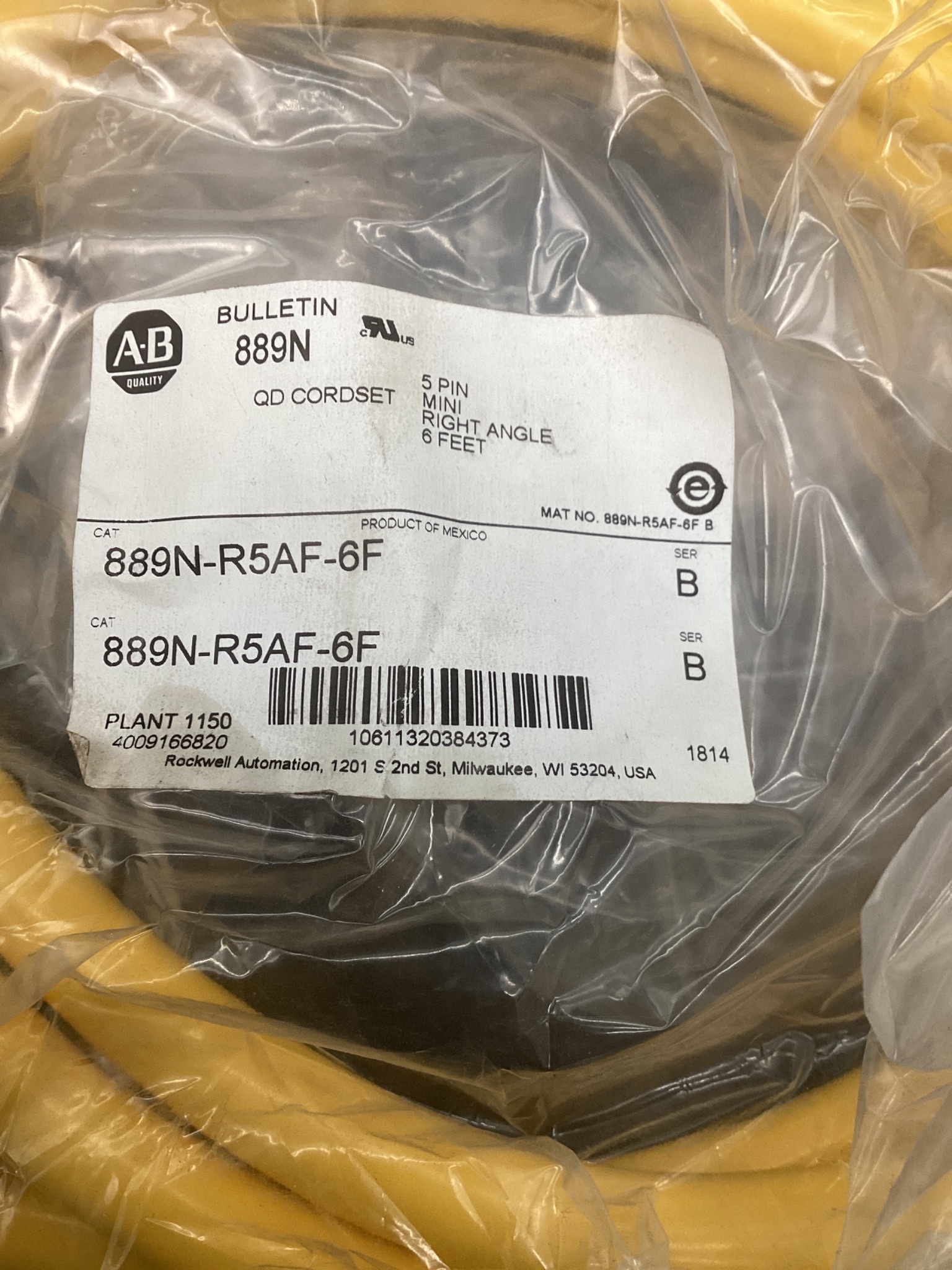 ALLEN BRADLEY 889N-R5AF-6F Power Cable NEW 5