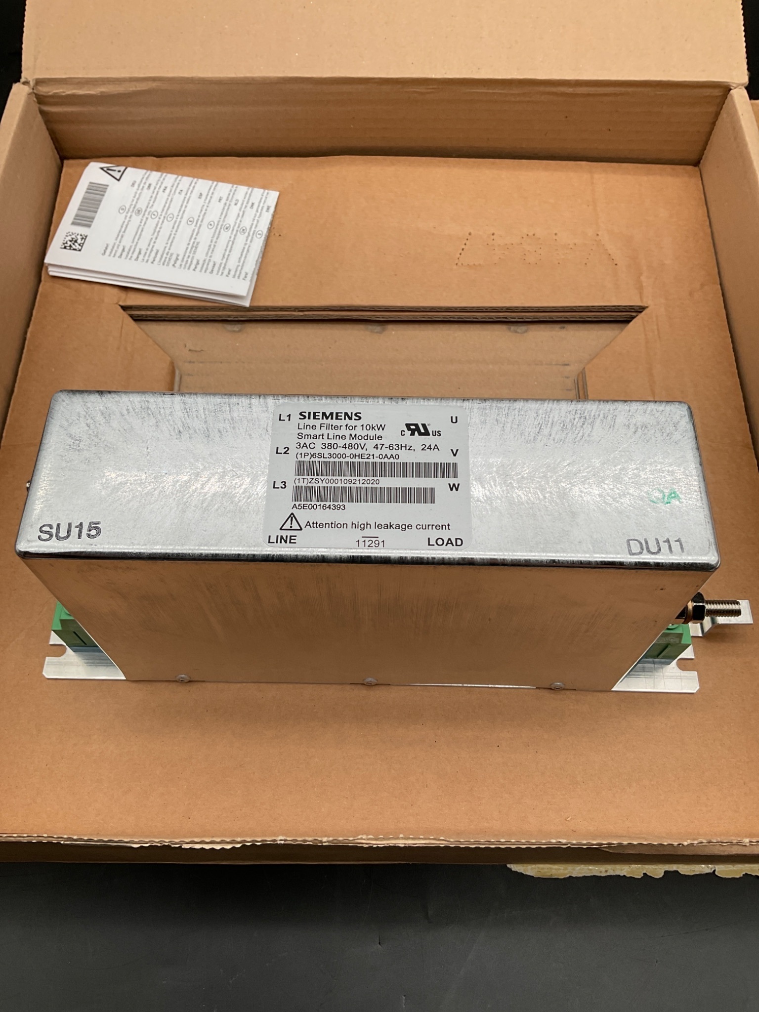 SIEMENS 6SL3000-0HE21-0AA0 Line Filter 24A 380–480V NEW 4
