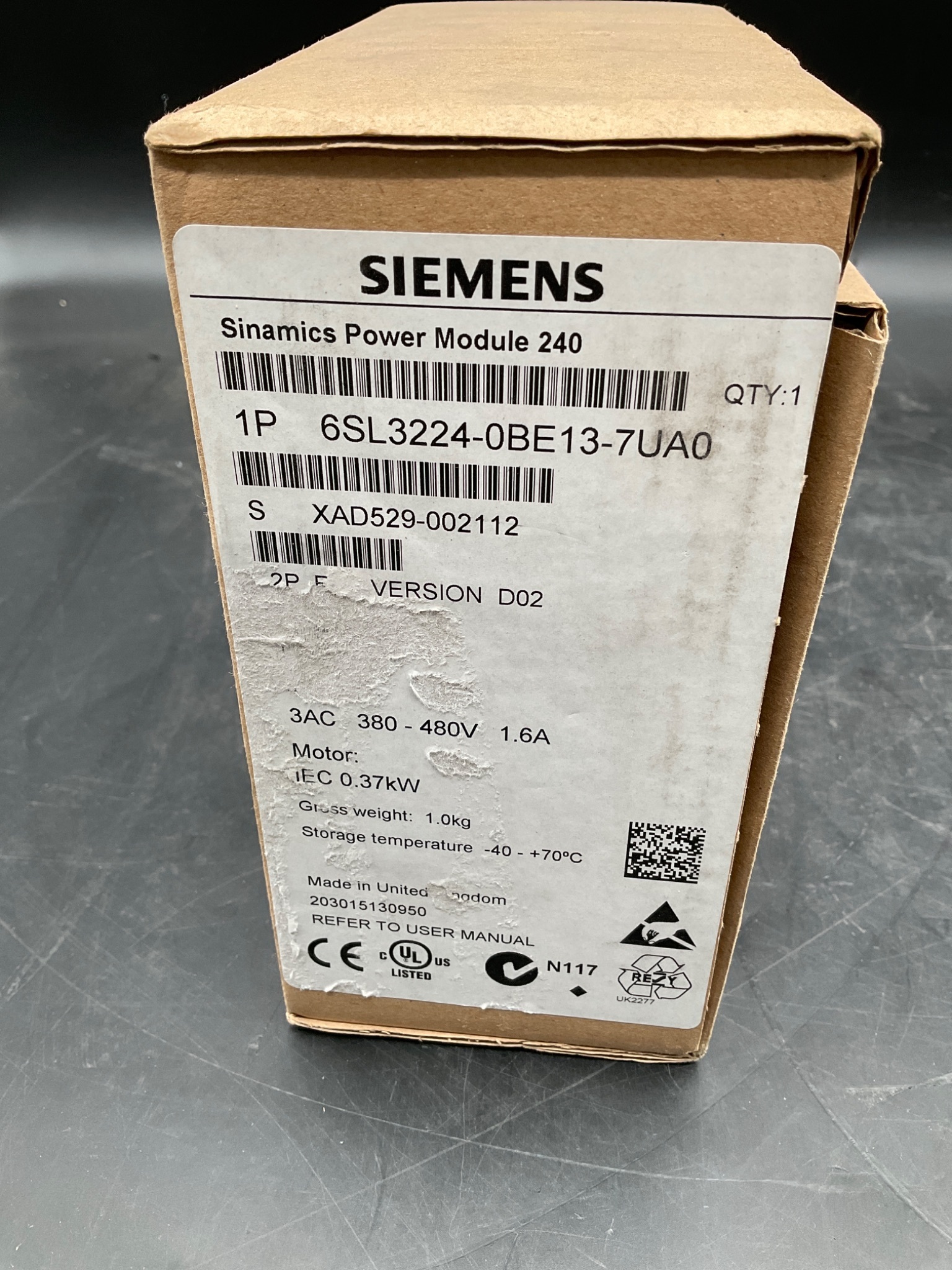 SIEMENS 6SL3224-0BE13-7UA0 Power Module NEW 2