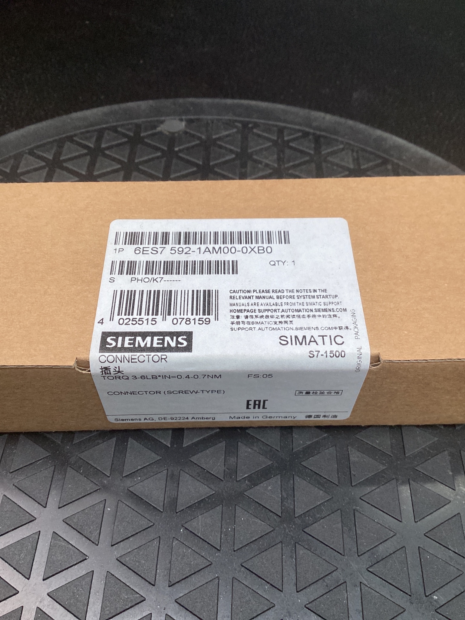 SIEMENS 6ES7 592-1AM00-0XB0 40-Pole Front Connector S7-1500 NEW 4