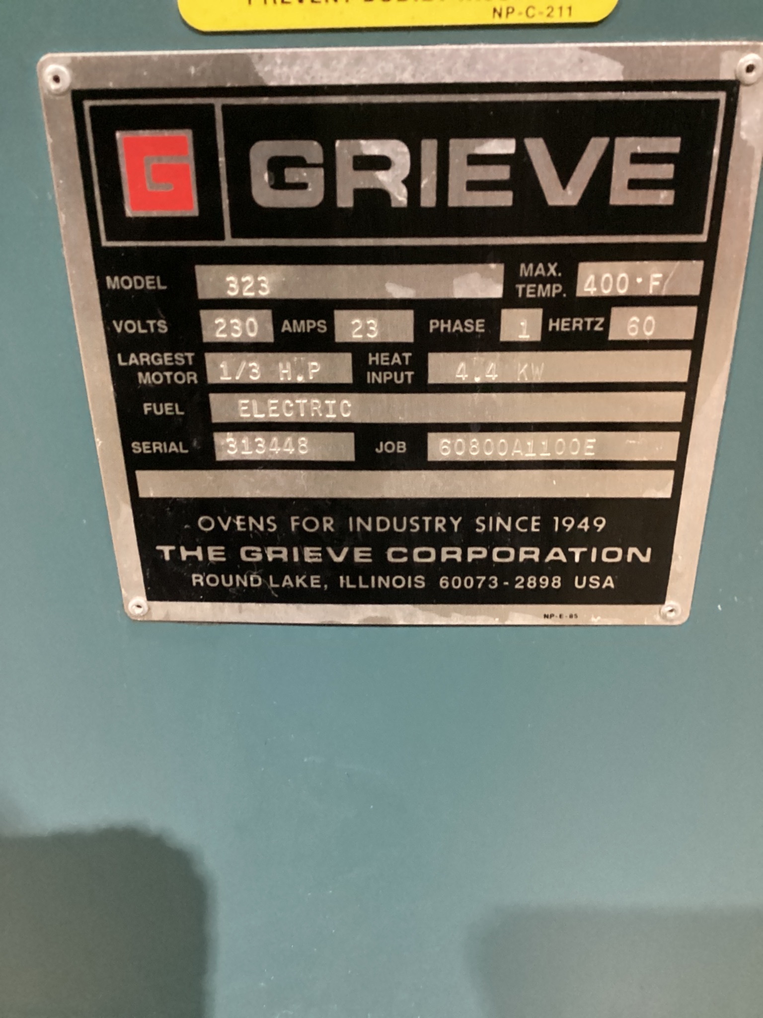 GRIEVE 323 INDUSTRIAL BENCH OVENS USED 5