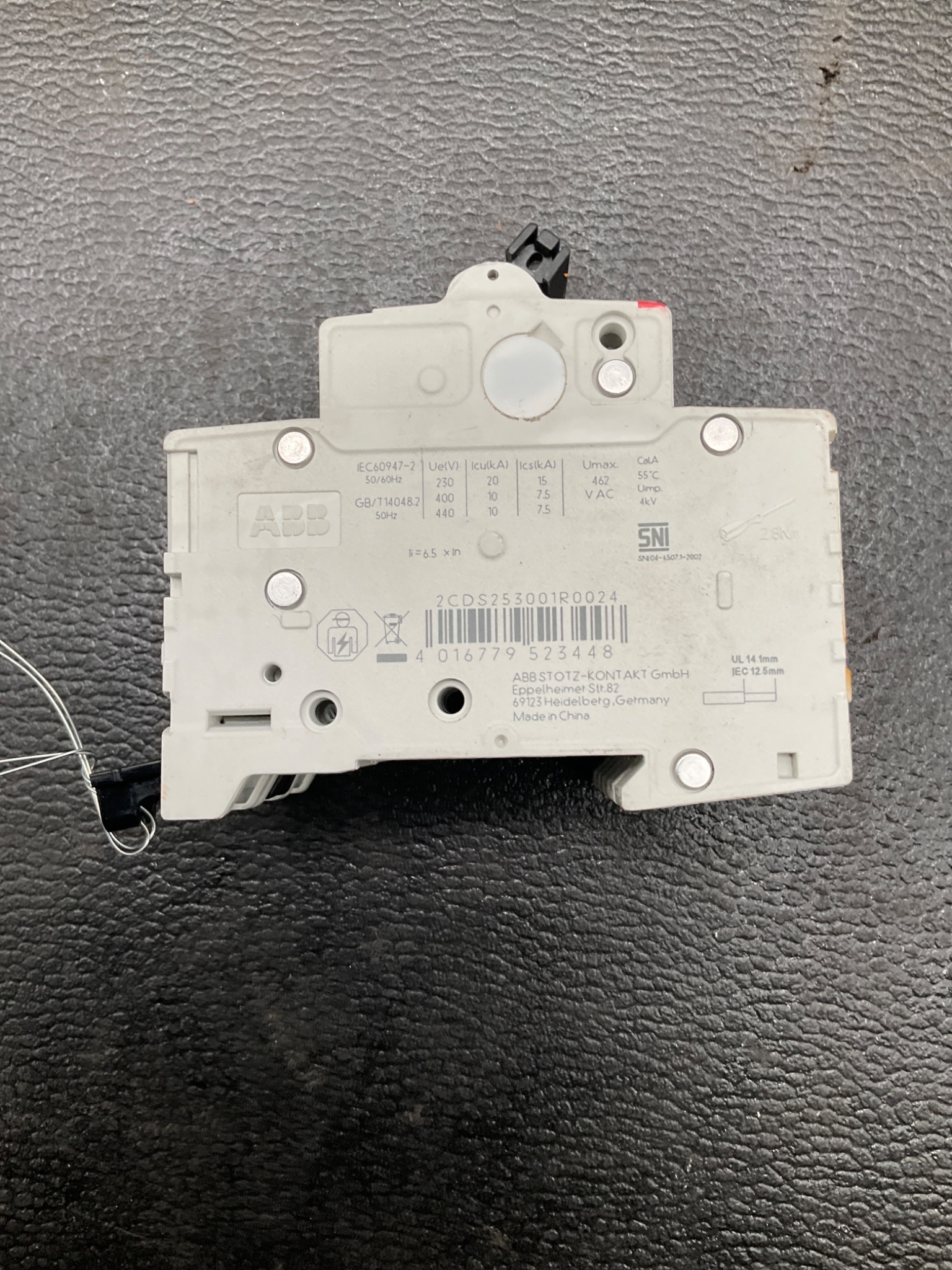 ABB S203-C2 3-Pole Circuit Breaker USED 2