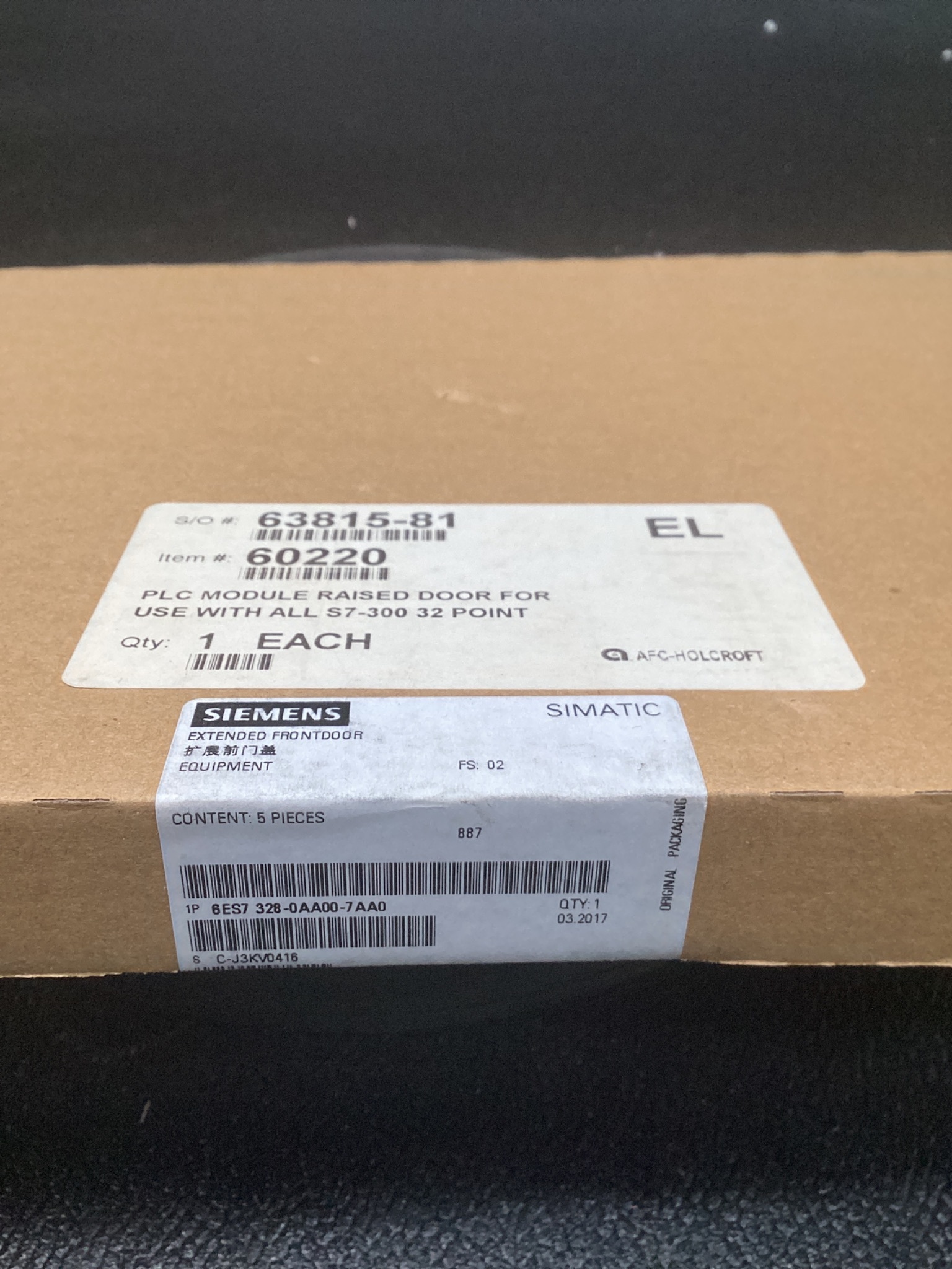 SIEMENS 6ES7 328-0AA00-7AA0 SIMATIC S7-300 Front Door Module NEW 5
