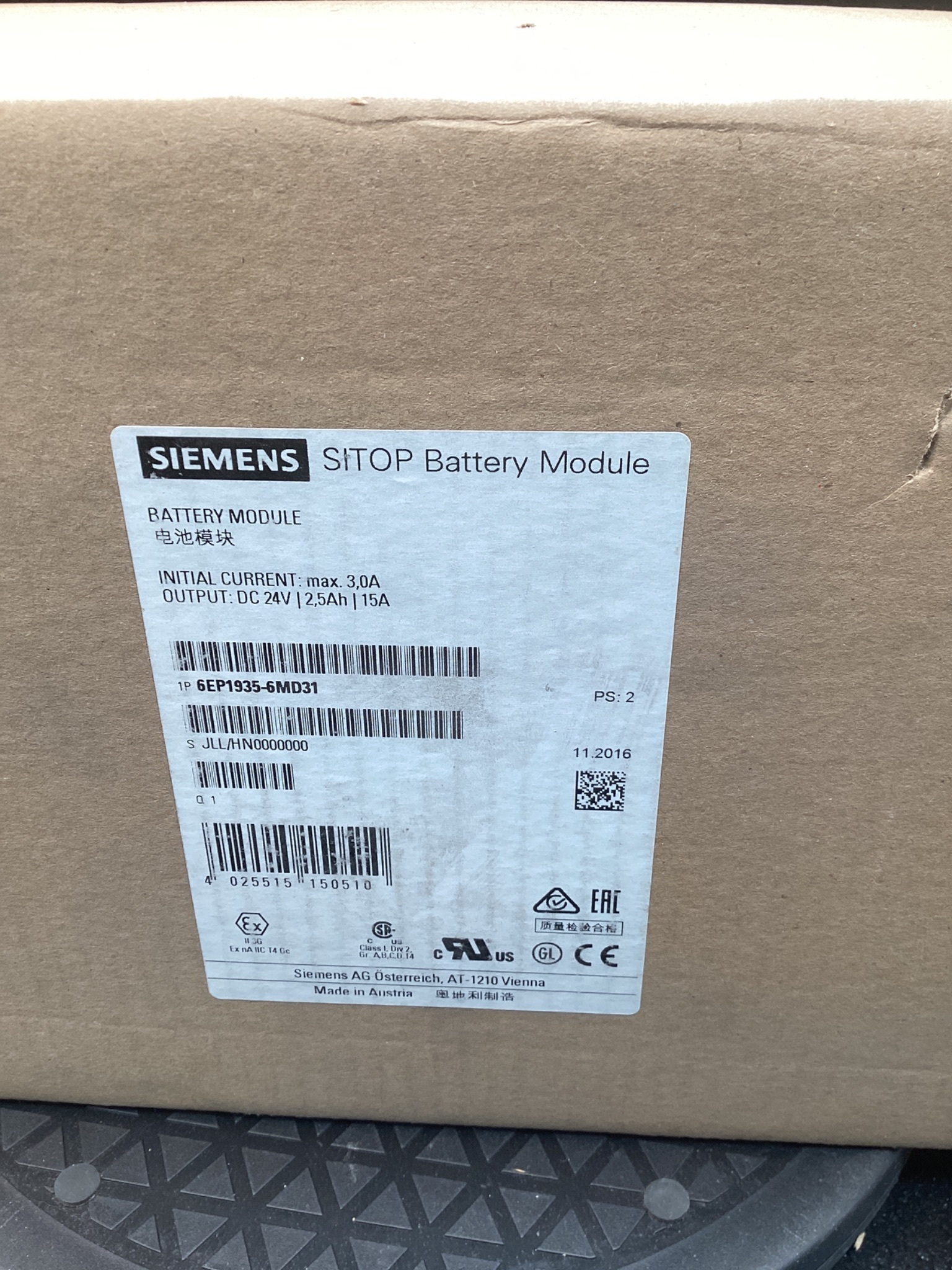 SIEMENS 6EP1935-6MD31 SITOP Battery Module NEW 4
