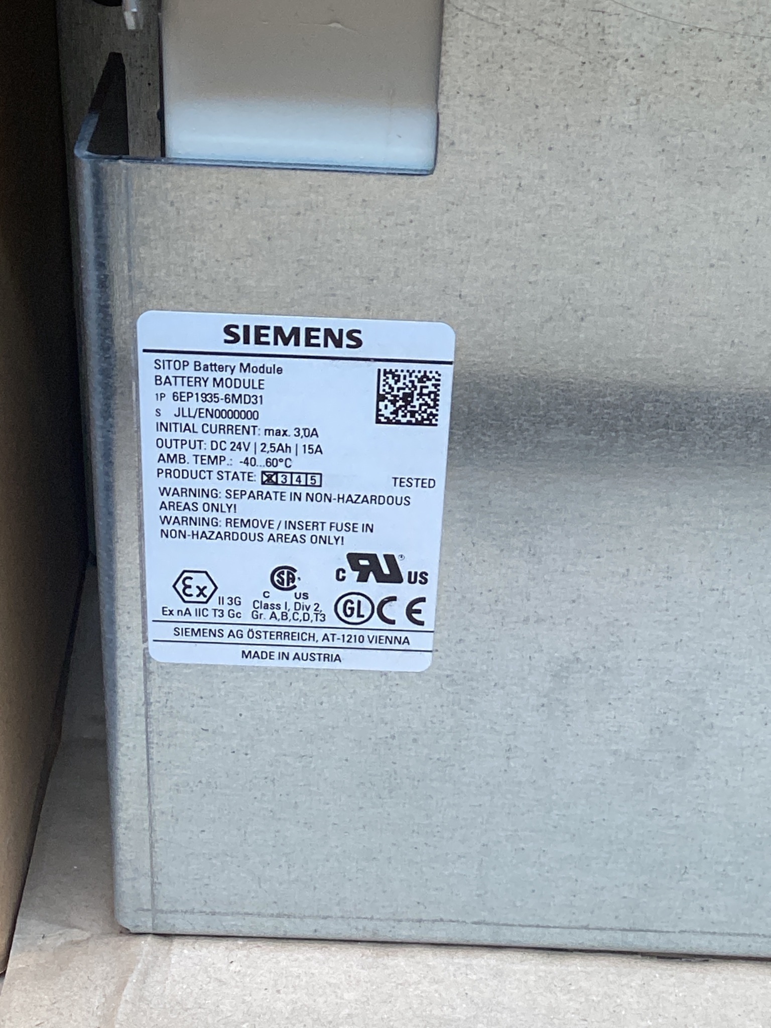SIEMENS 6EP1935-6MD31 SITOP Battery Module NEW 5