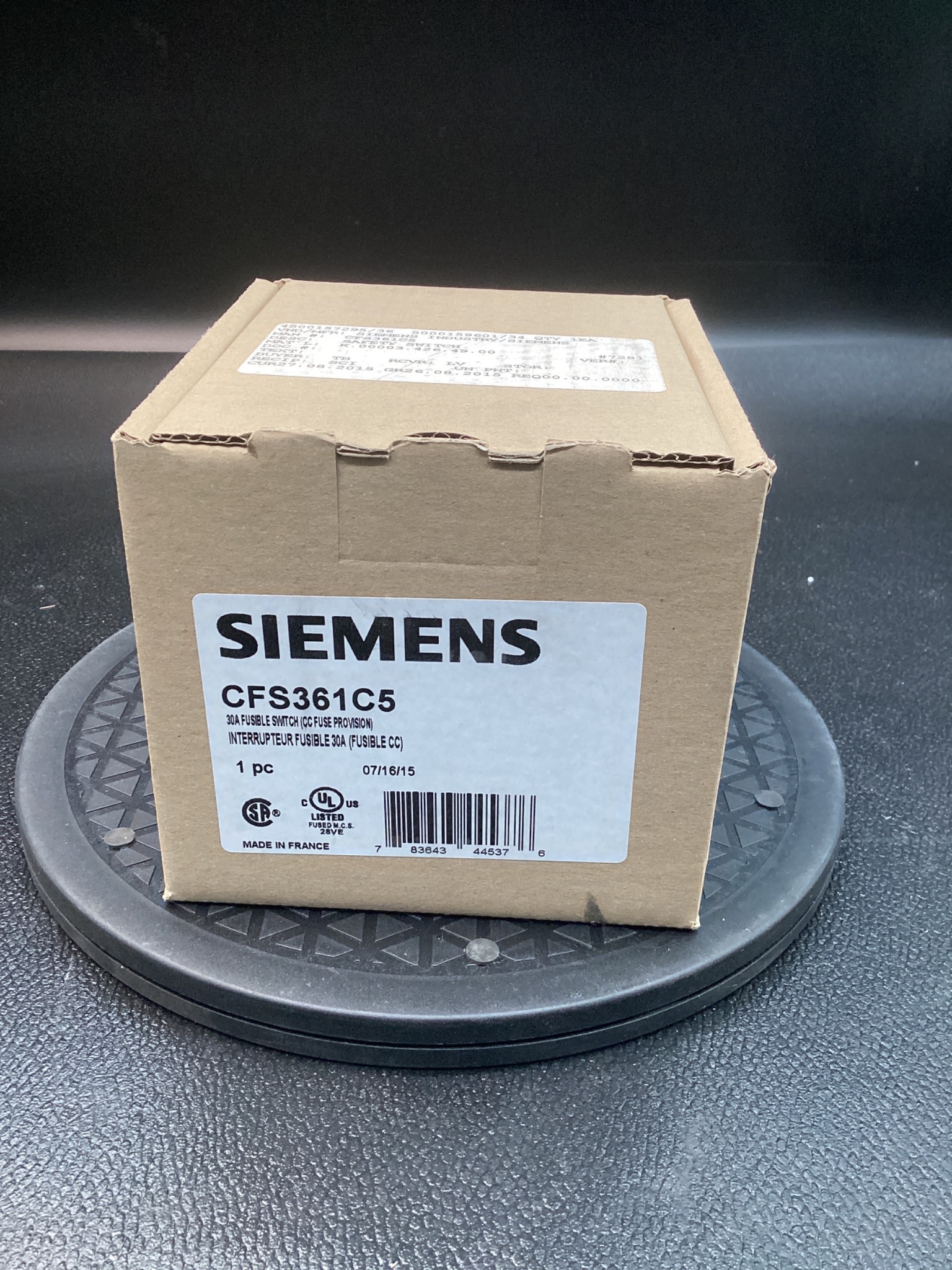 SIEMENS CFS361C5 Compact Fusible Switch 30A 600V 3PH NEW 0