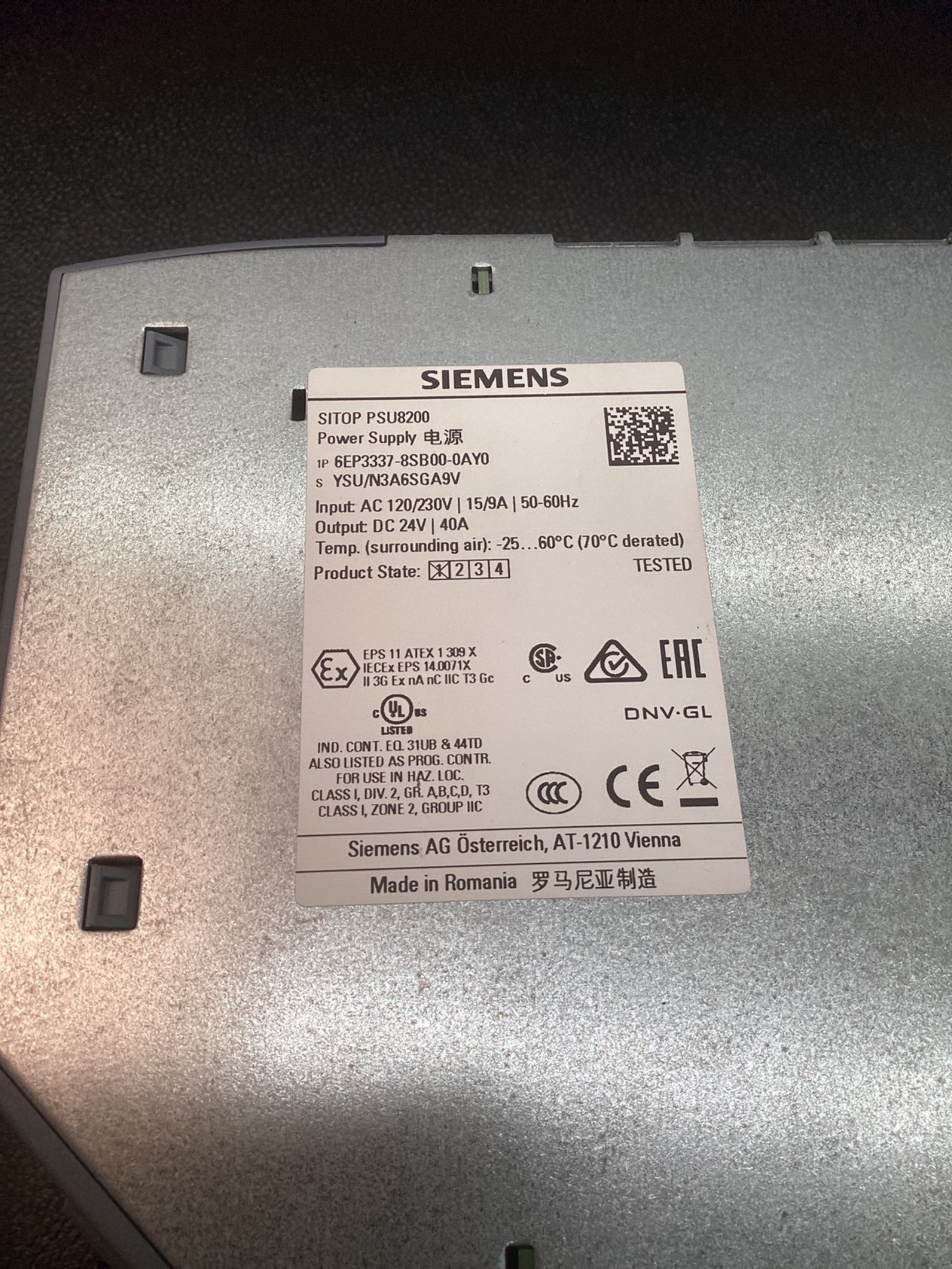 SIEMENS 6EP3337-8SB00-0AY0 SITOP PSU8200 Power Supply 24V 40A USED 7