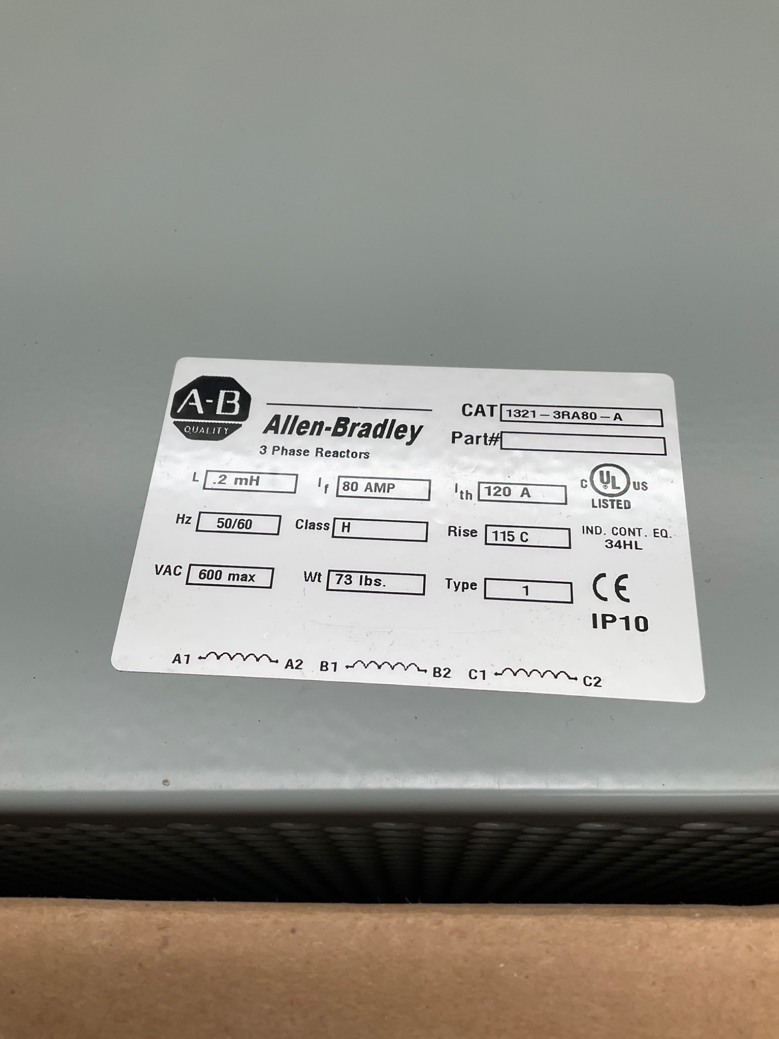 ALLEN BRADLEY 1321-3RA80-A Line Reactor 80A 600V NEW 3