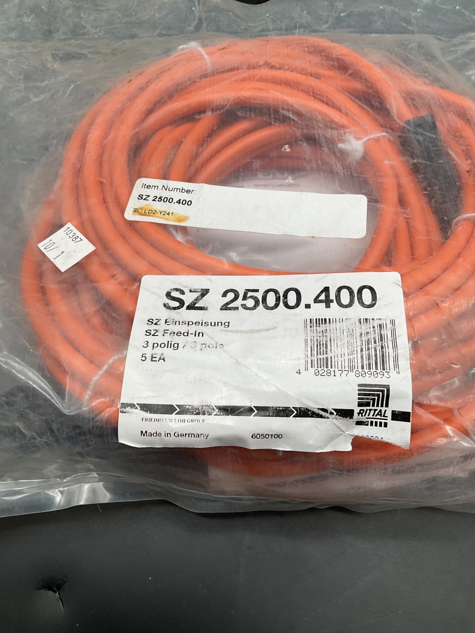 RITTAL SZ 2500.400 LED System Light Cable 3-Pole 3000mm NEW (5 Pack) 1
