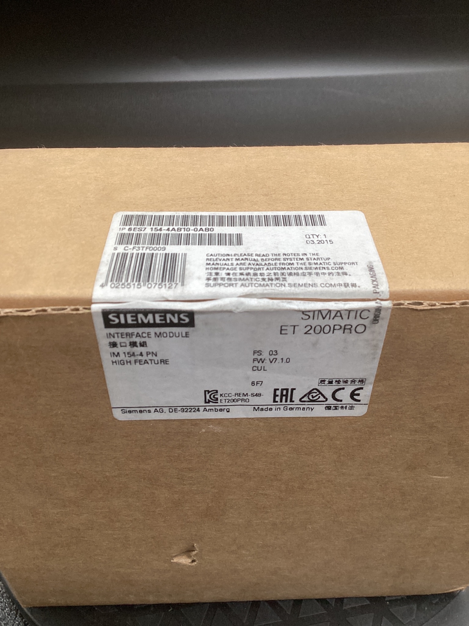 SIEMENS 6ES7 154-4AB10-0AB0 Interface Module ET200M NEW 6