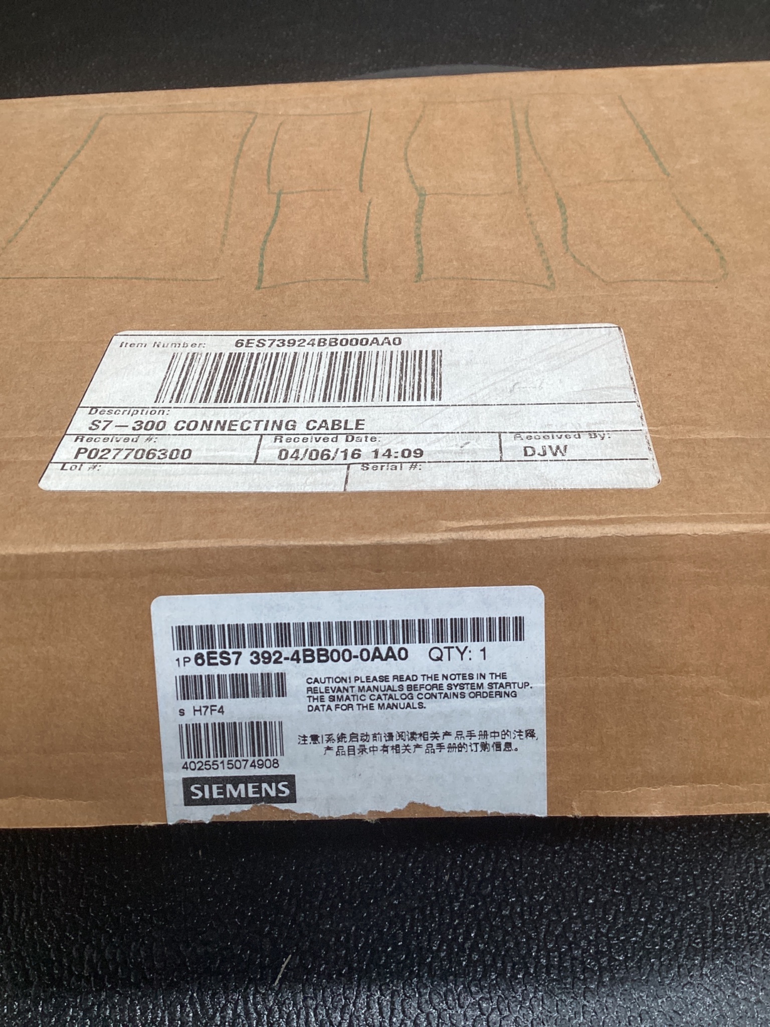 SIEMENS 6ES7 392-4BB00-0AA0 S7-300 Connecting Cable 1M NEW 5