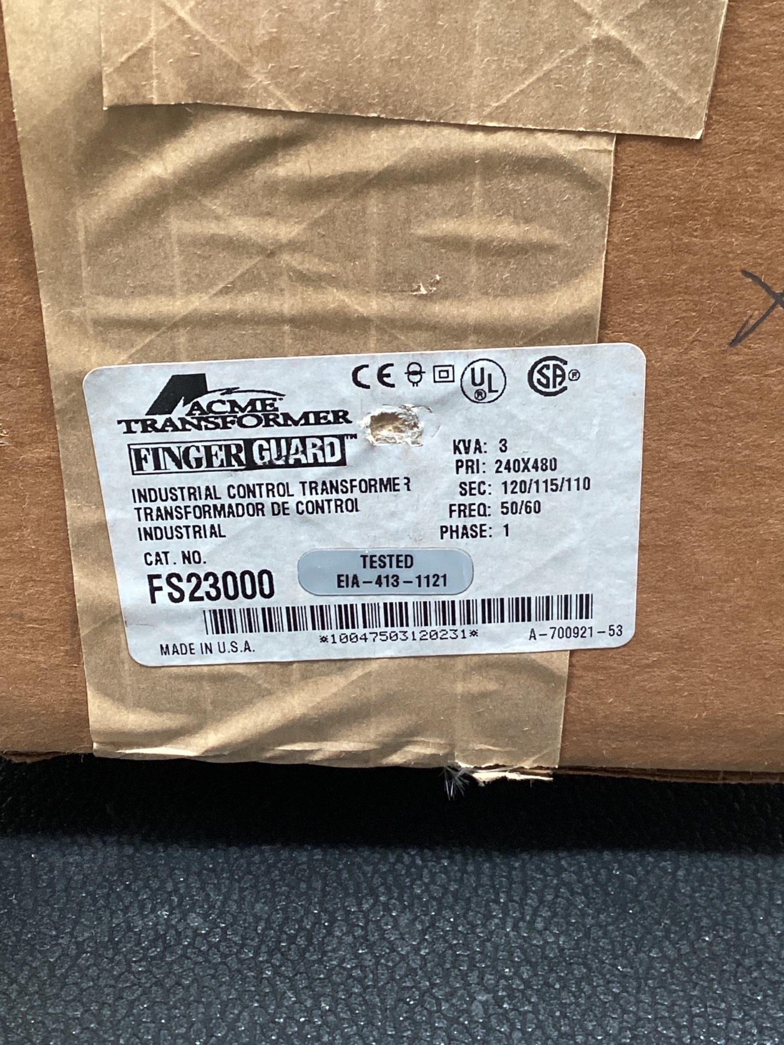 ACME FS23000 Industrial Control Transformer NEW 5