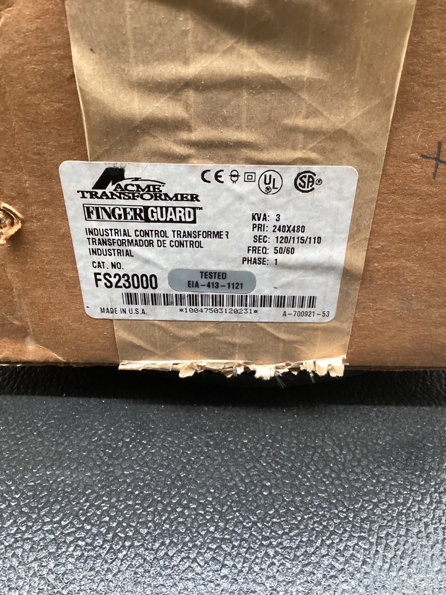 ACME FS23000 Industrial Control Transformer 240/480V - 120V 1PH NEW 4
