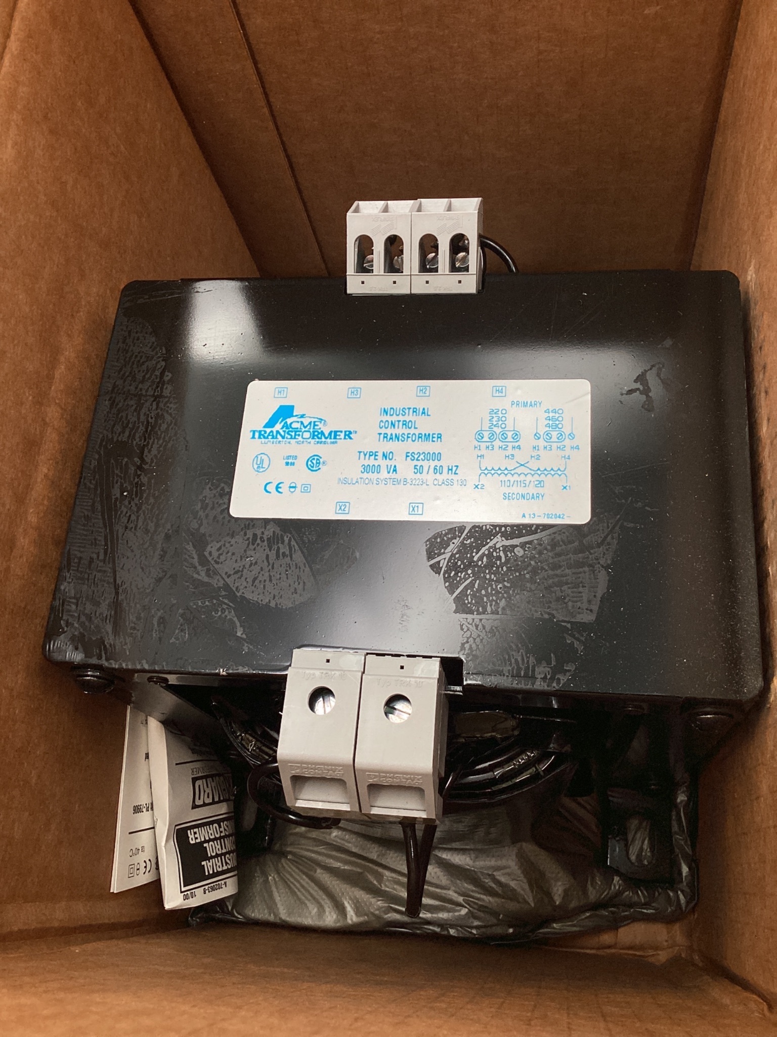 ACME FS23000 Industrial Control Transformer 240/480V - 120V 1PH NEW 5