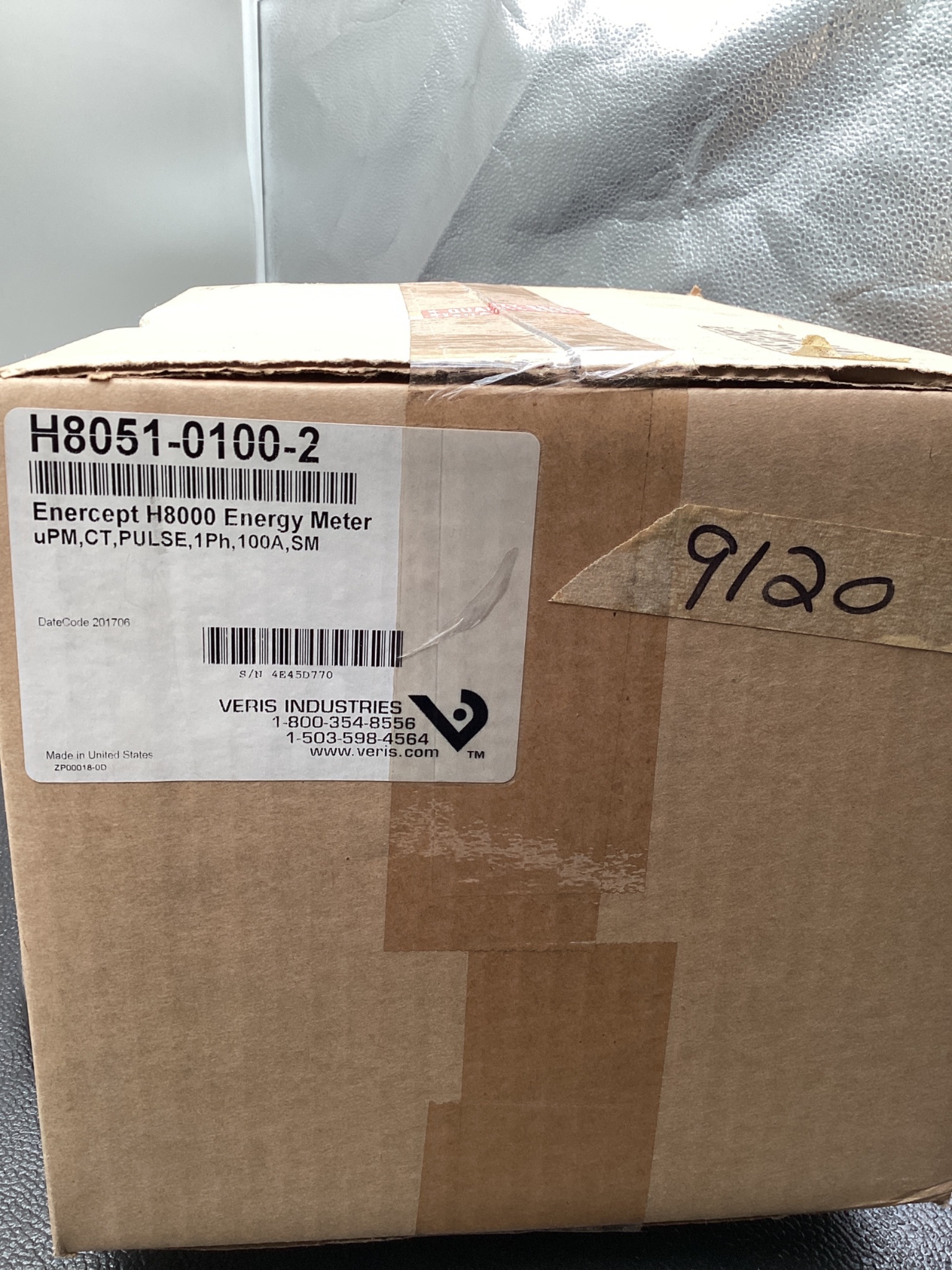 VERIS INDUSTRIES H8051-0100-2 Enercept H8000 Energy Meter 100A Pulse Output NEW 5