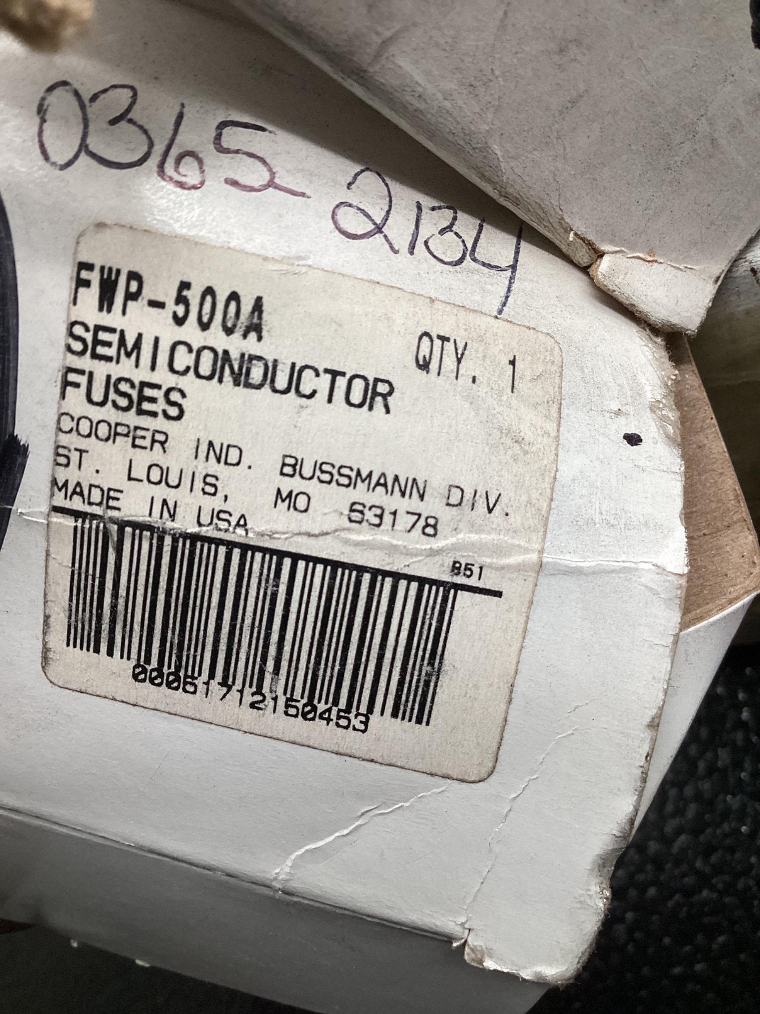 COOPER BUSSMANN FWP-500A High-Speed Semiconductor Fuse NEW 4