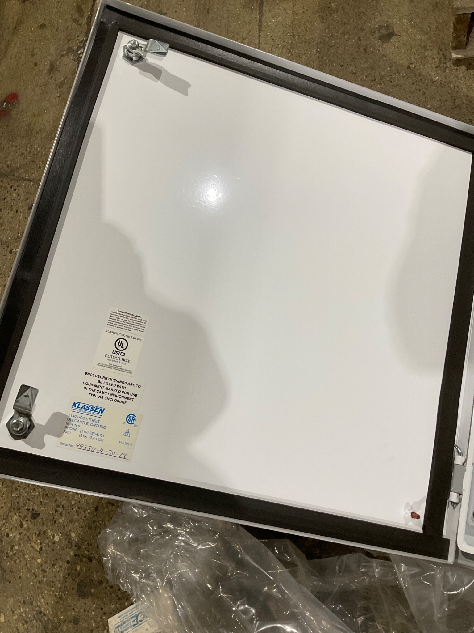 KLASSEN K-4012 Cutout Box Enclosure Type 12 NEW 5