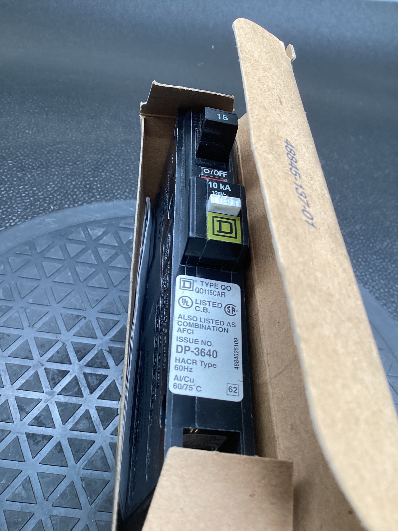 SQUARE D Q0115CAFI Combination Arc Fault Circuit Breaker 15A 120V 1-Pole NEW 5