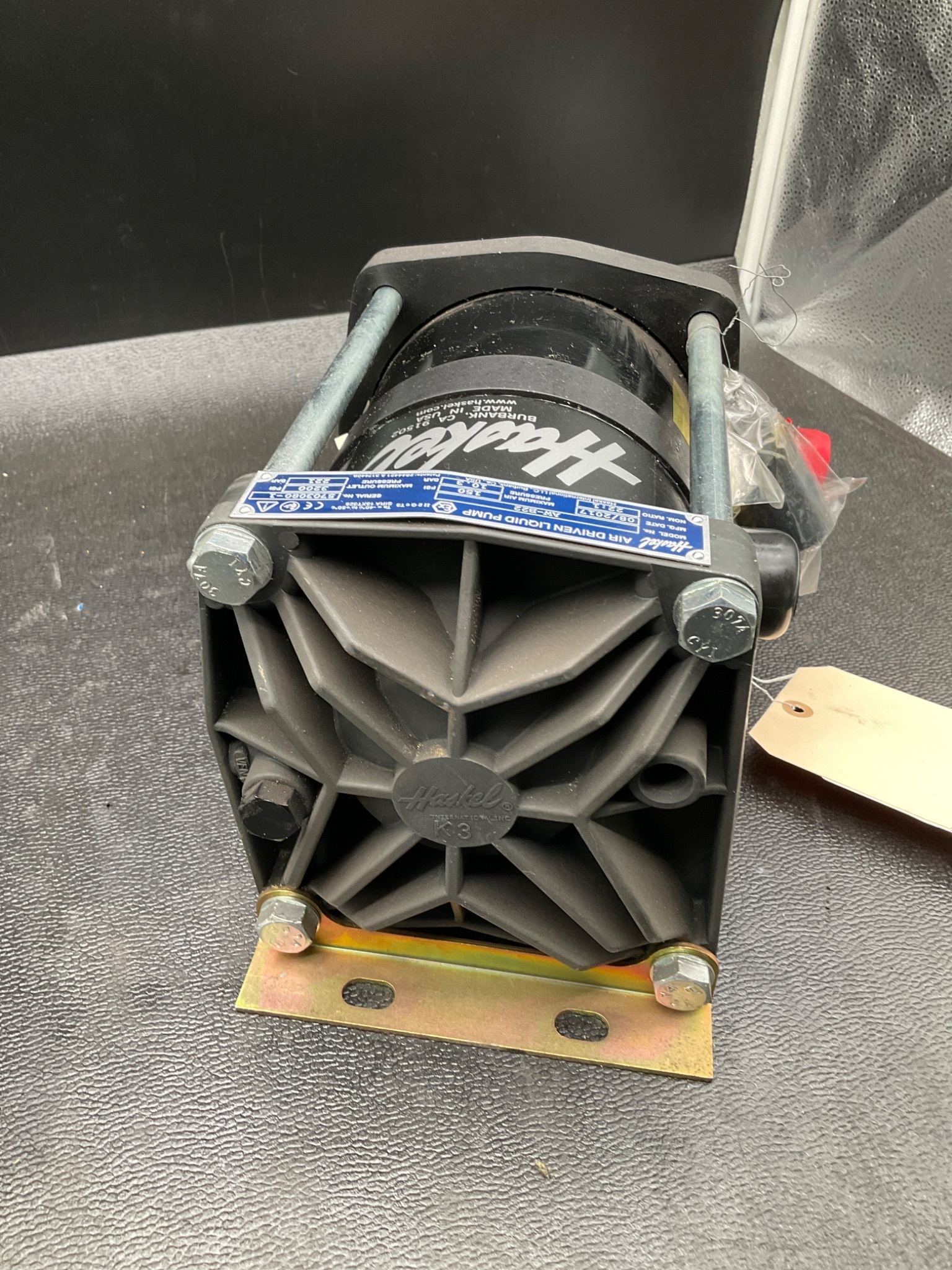 HASKEL AW-B22 Air-Driven Liquid Pump 2HP 3200 PSI NEW 3