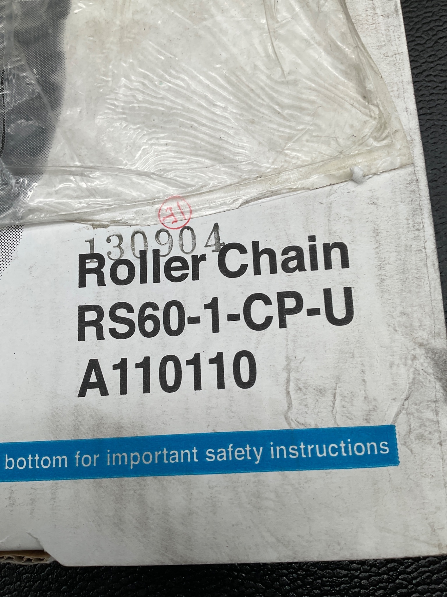 TSUBAKI RS60-1-CP-U Single Strand Roller Chain 160 Links 10FT NEW 2