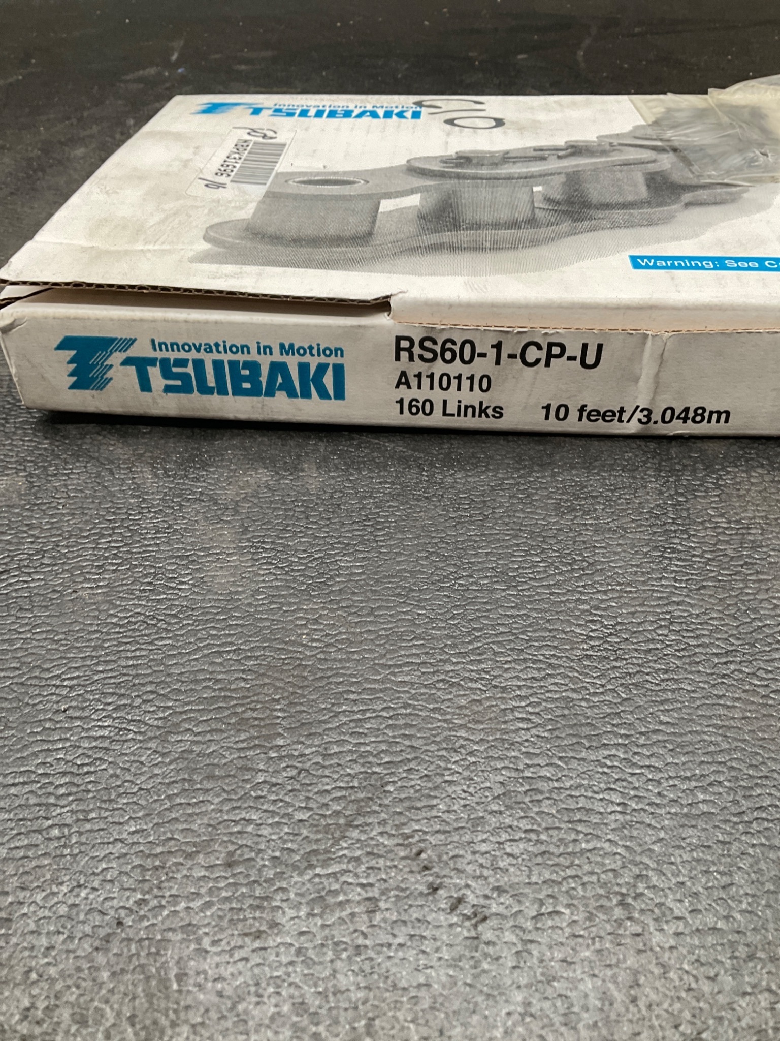TSUBAKI RS60-1-CP-U Single Strand Roller Chain 160 Links 10FT NEW 3