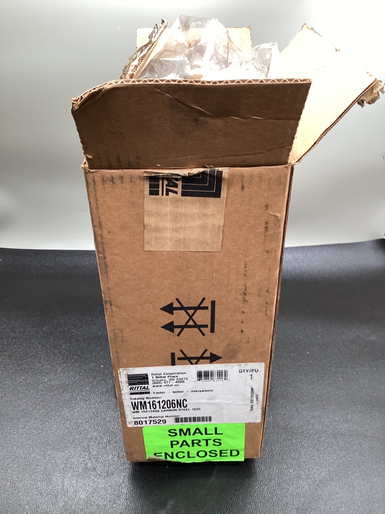 RITTAL WM161206NC WALL-MOUNT ENCLOSURE 16X12X6 CARBON STEEL NEW 1