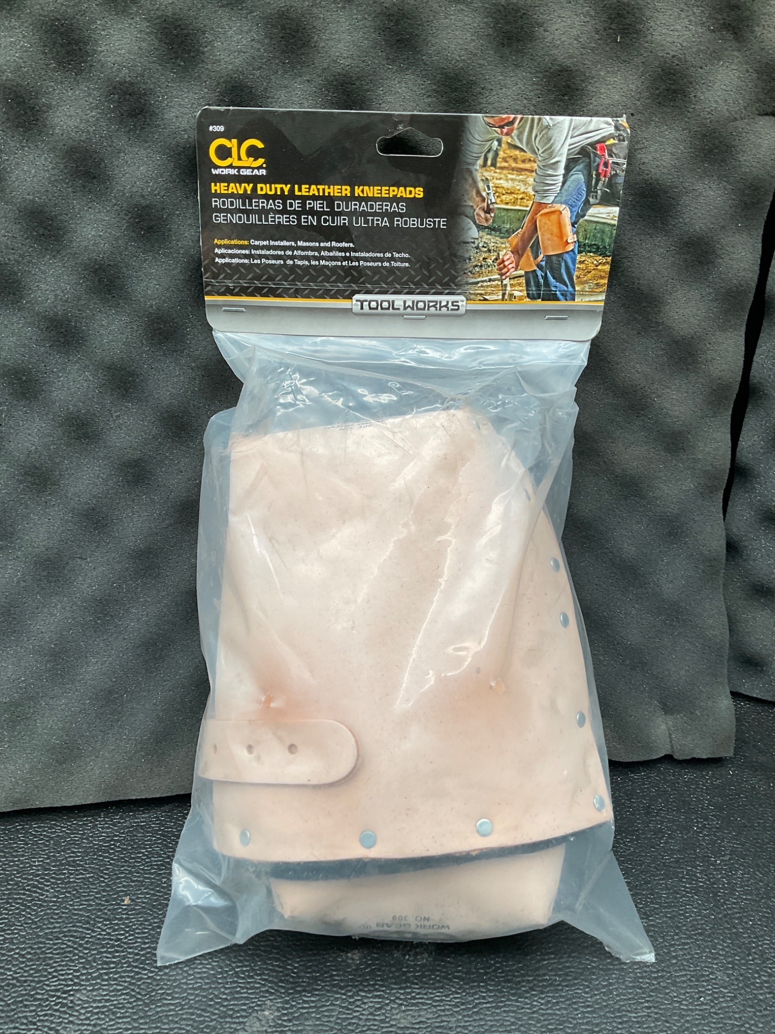 CLC 309 Heavy Duty Leather Kneepads Adjustable Buckle Strap NEW 0