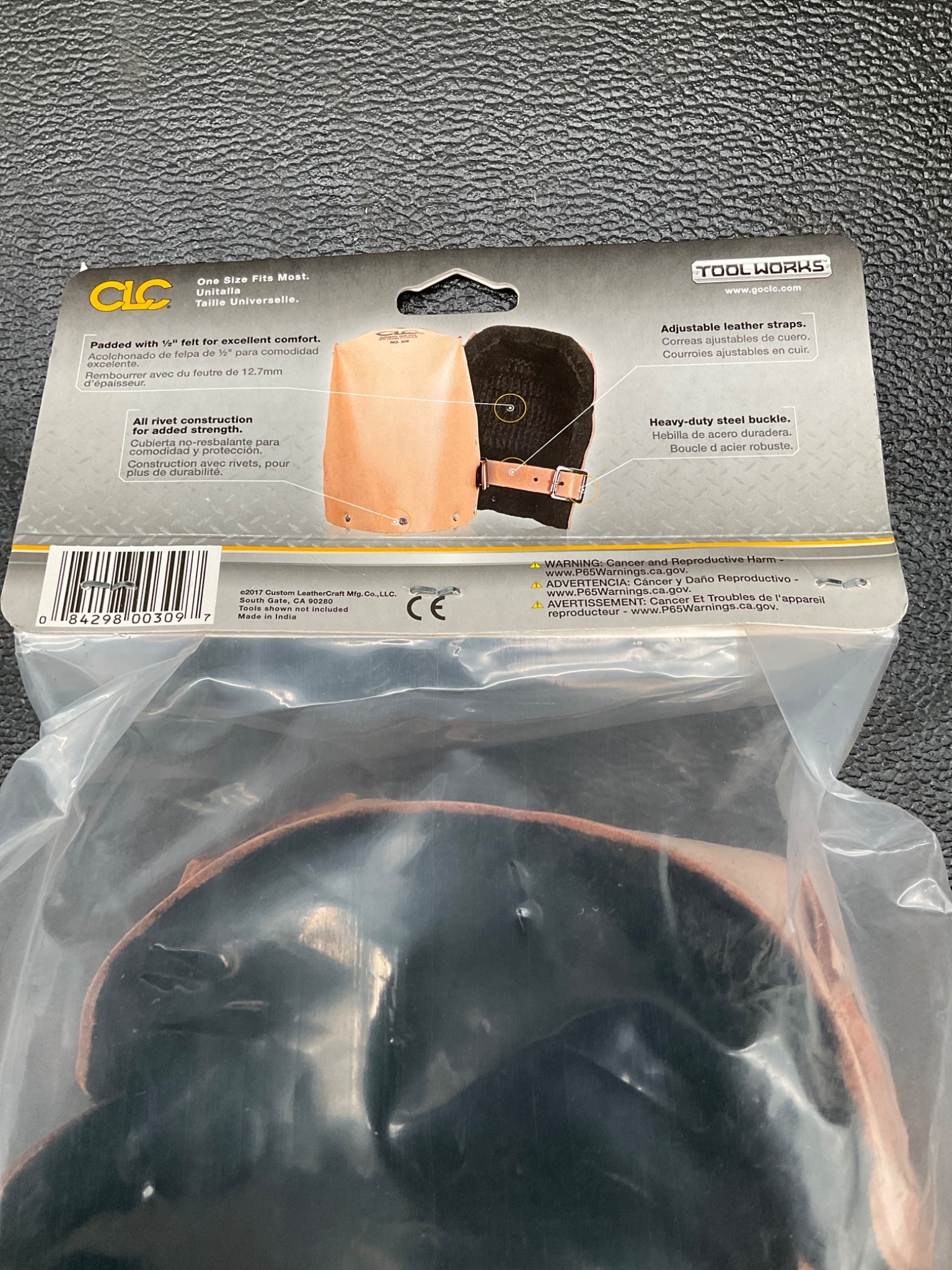 CLC 309 Heavy Duty Leather Kneepads Adjustable Buckle Strap NEW 1