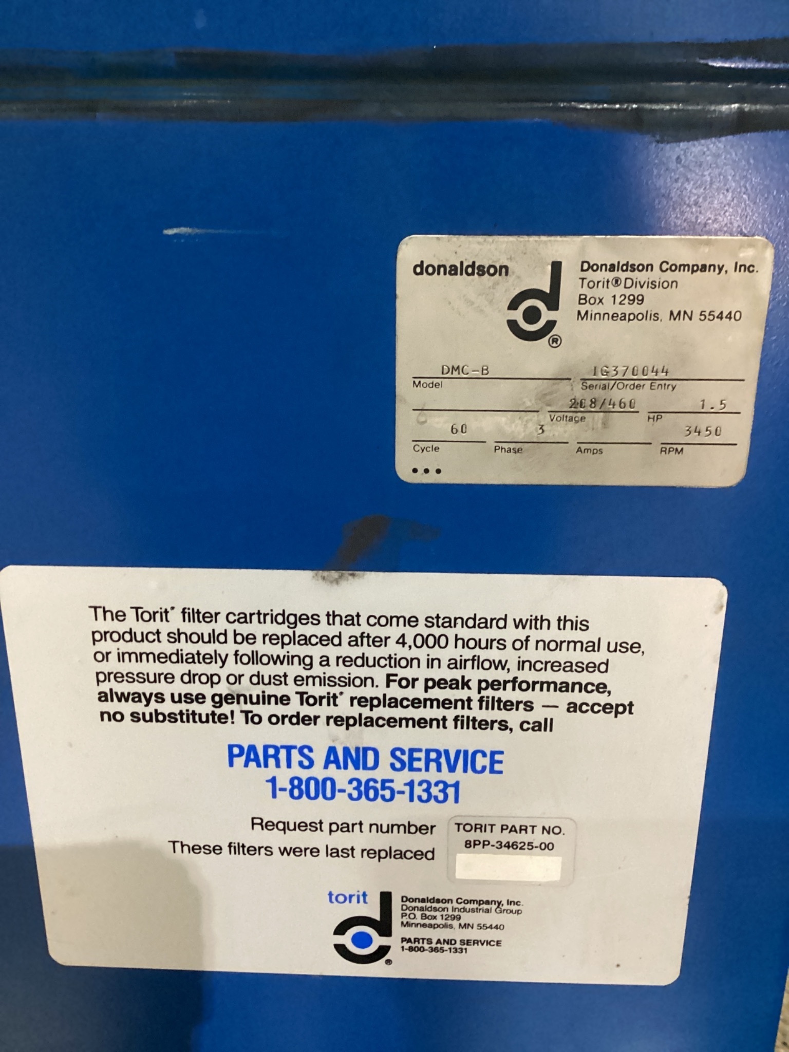 DONALDSON DMC-B Mist Collector USED 5