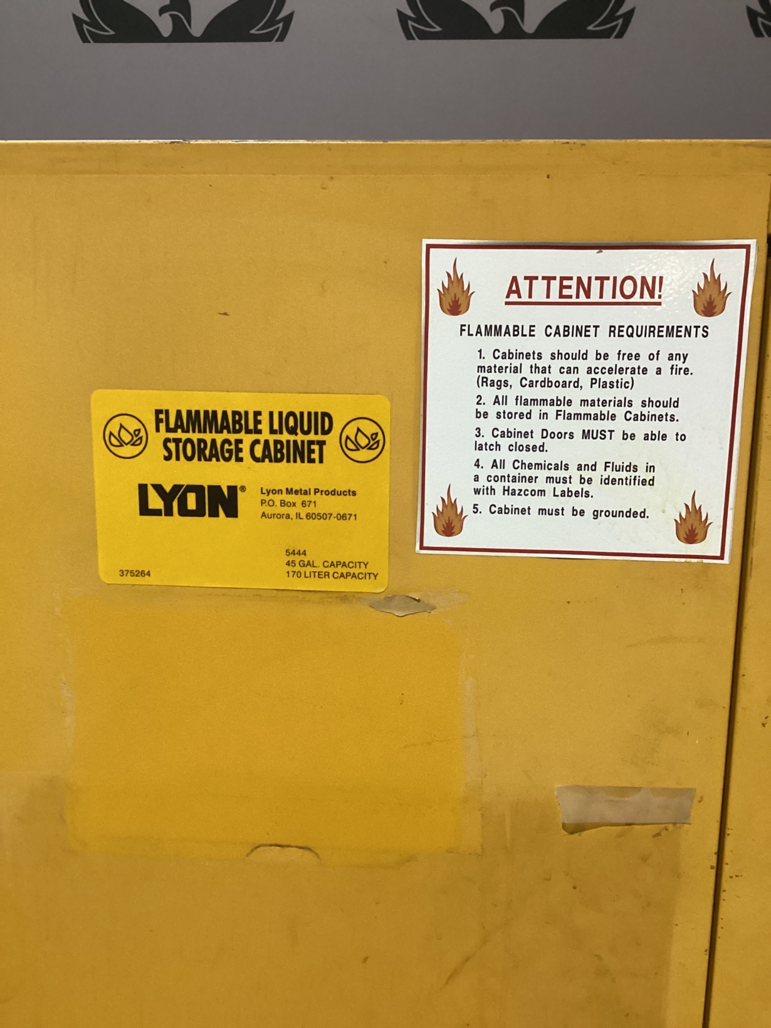 LYON 5444 Flammable Safety Cabinet 45 Gal USED 2